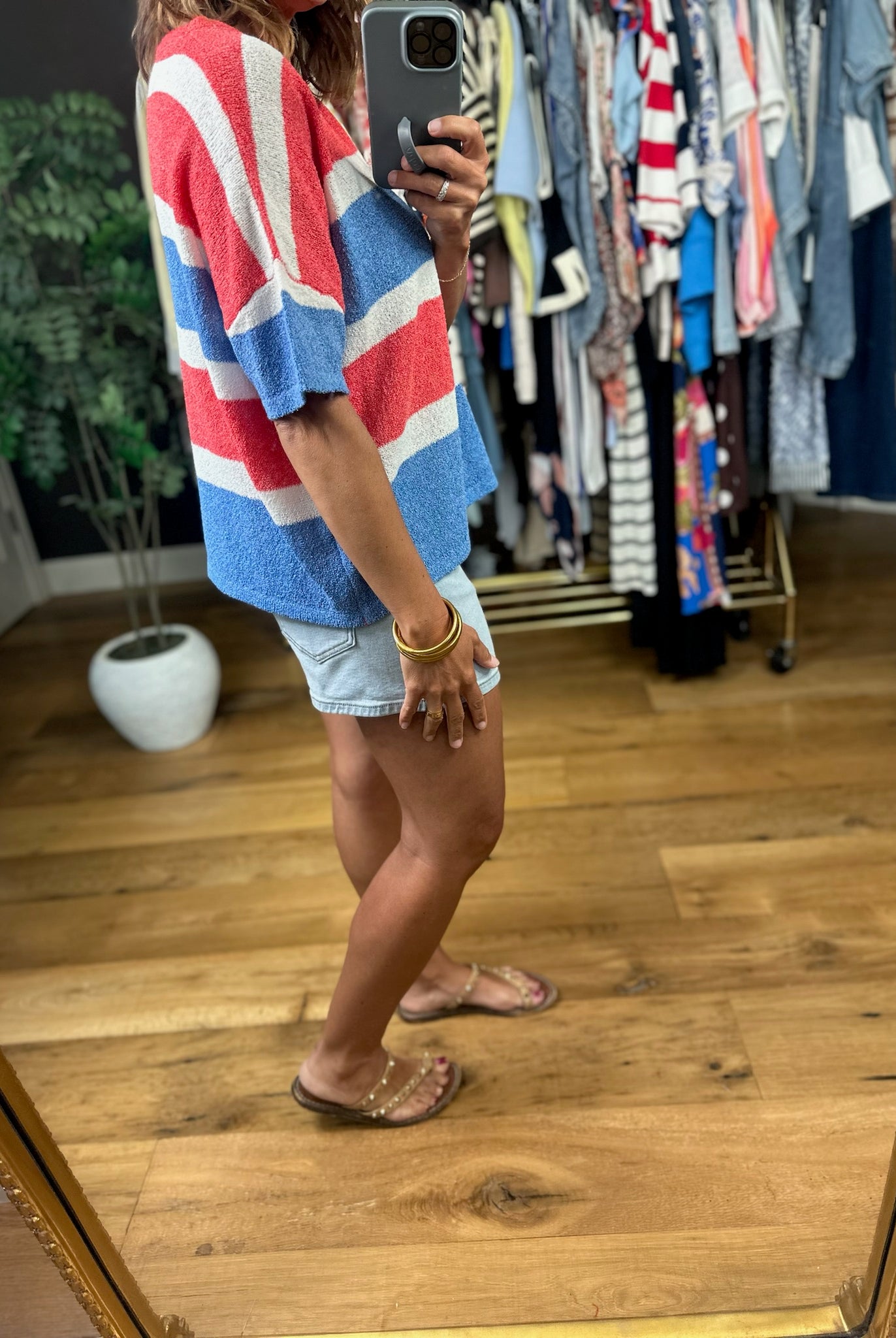 My Hero Striped Terry-Knit Top-Short Sleeves-Wishlist-Anna Kaytes Boutique, Women's Fashion Boutique in Grinnell, Iowa