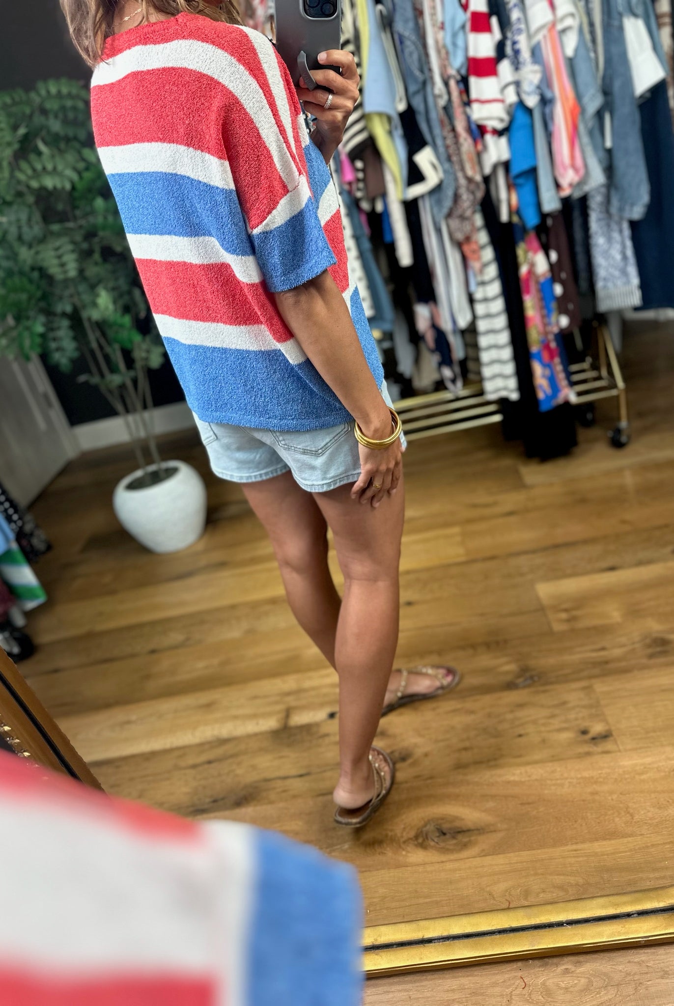My Hero Striped Terry-Knit Top-Short Sleeves-Wishlist-Anna Kaytes Boutique, Women's Fashion Boutique in Grinnell, Iowa