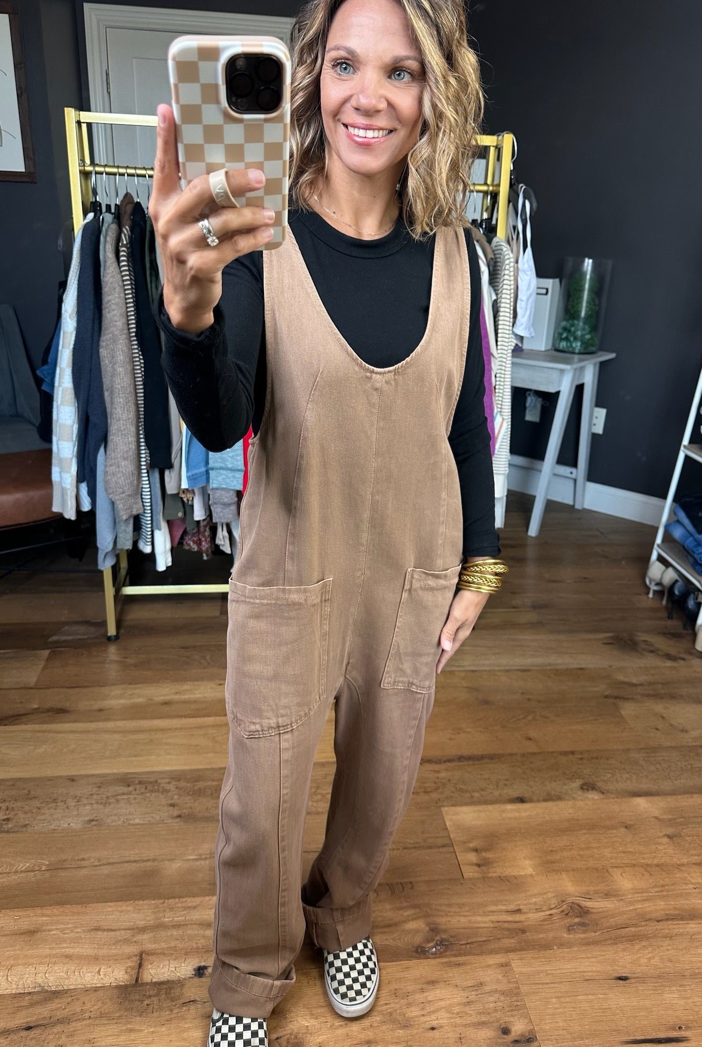 The Nina Pocket Jumpsuit - Mocha-Wishlist-Anna Kaytes Boutique, Women's Fashion Boutique in Grinnell, Iowa