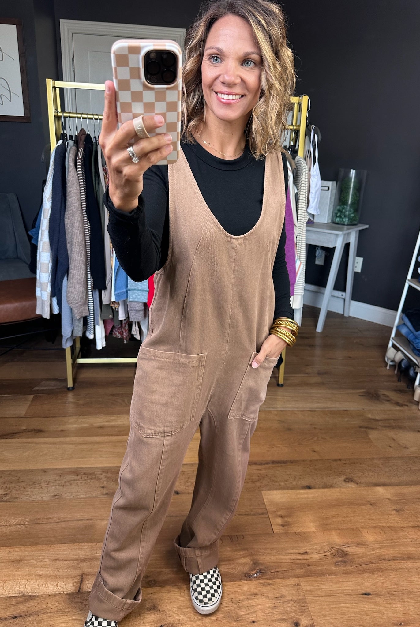The Nina Pocket Jumpsuit - Mocha-Wishlist-Anna Kaytes Boutique, Women's Fashion Boutique in Grinnell, Iowa