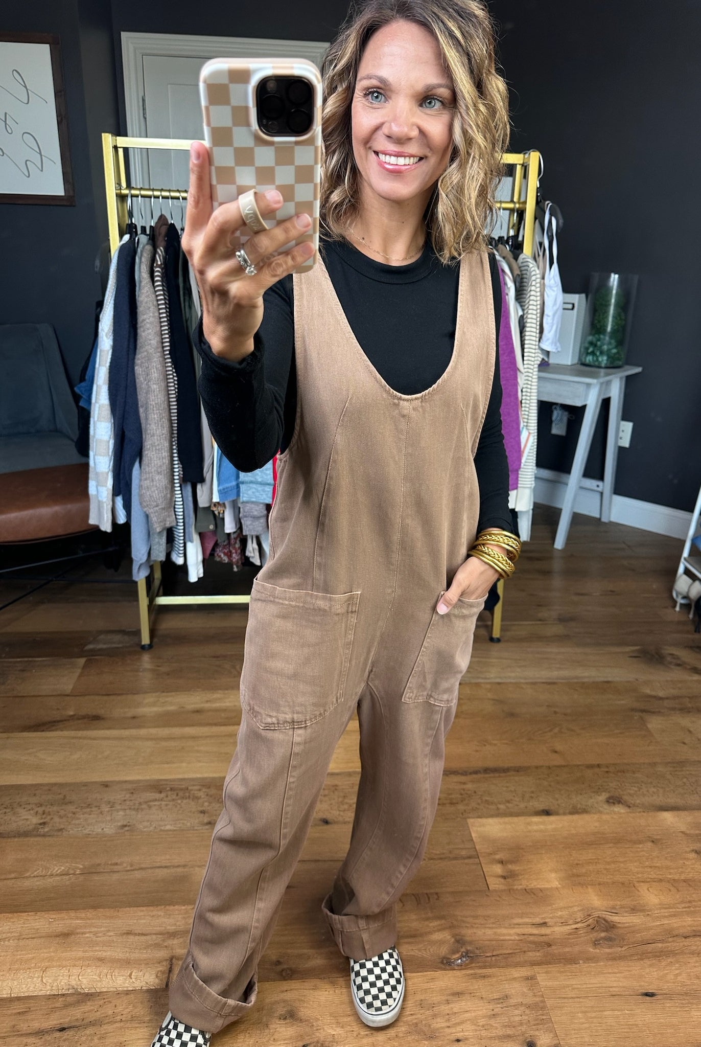The Nina Pocket Jumpsuit - Mocha-Wishlist-Anna Kaytes Boutique, Women's Fashion Boutique in Grinnell, Iowa