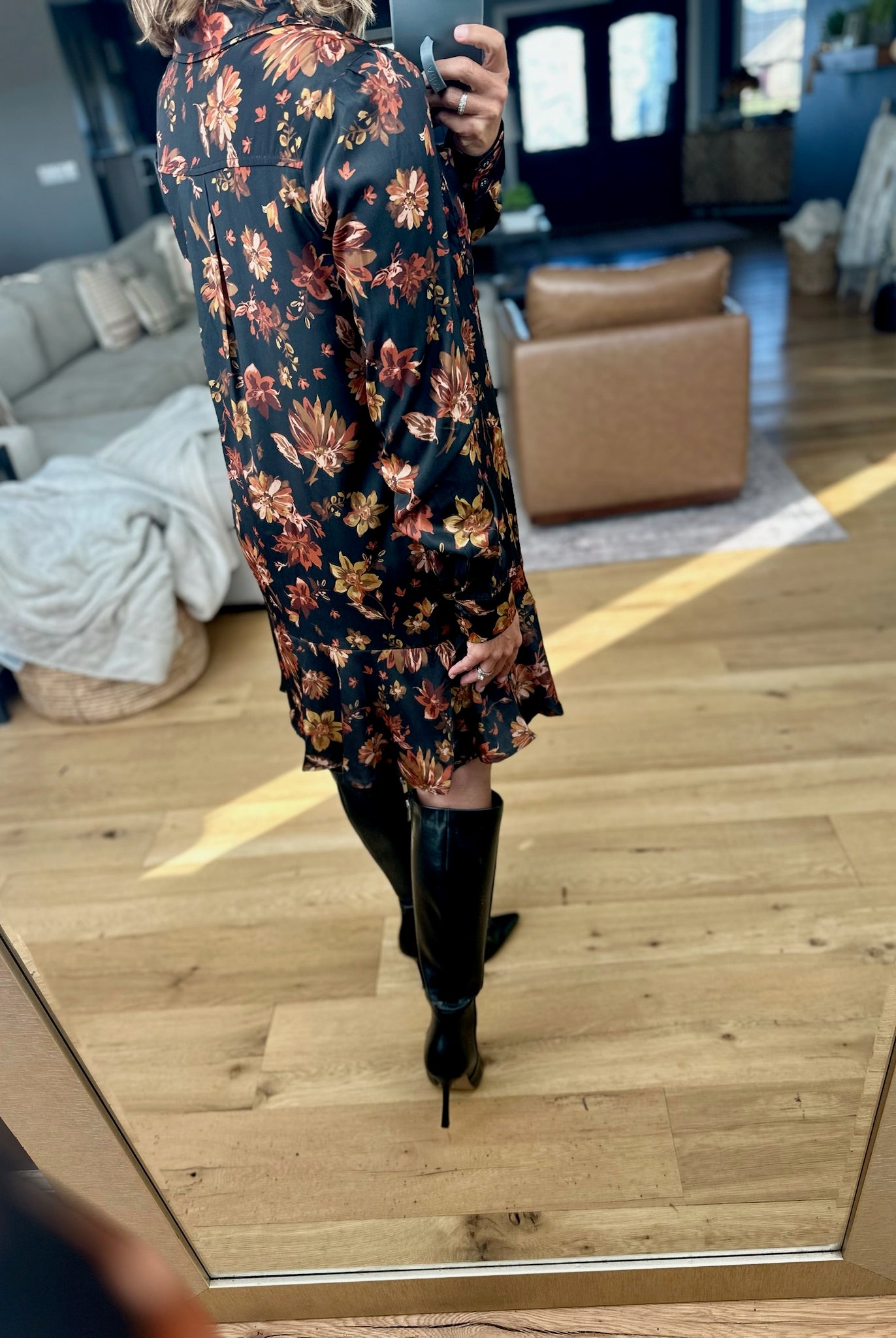 New Way Out Floral Drop-Waist Button-Down Dress-Doe & Rae-Anna Kaytes Boutique, Women's Fashion Boutique in Grinnell, Iowa