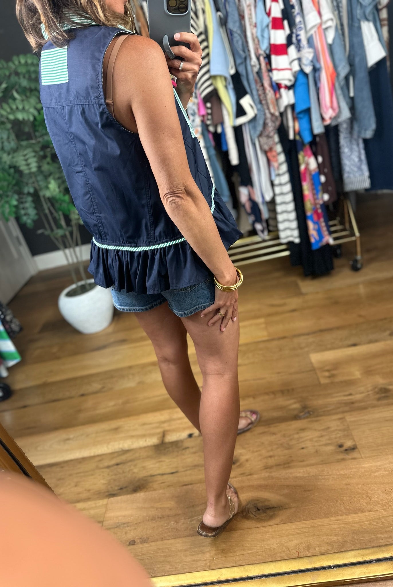 Reach For You Peplum Button-Down Top-Sleeveless-Entro-Anna Kaytes Boutique, Women's Fashion Boutique in Grinnell, Iowa
