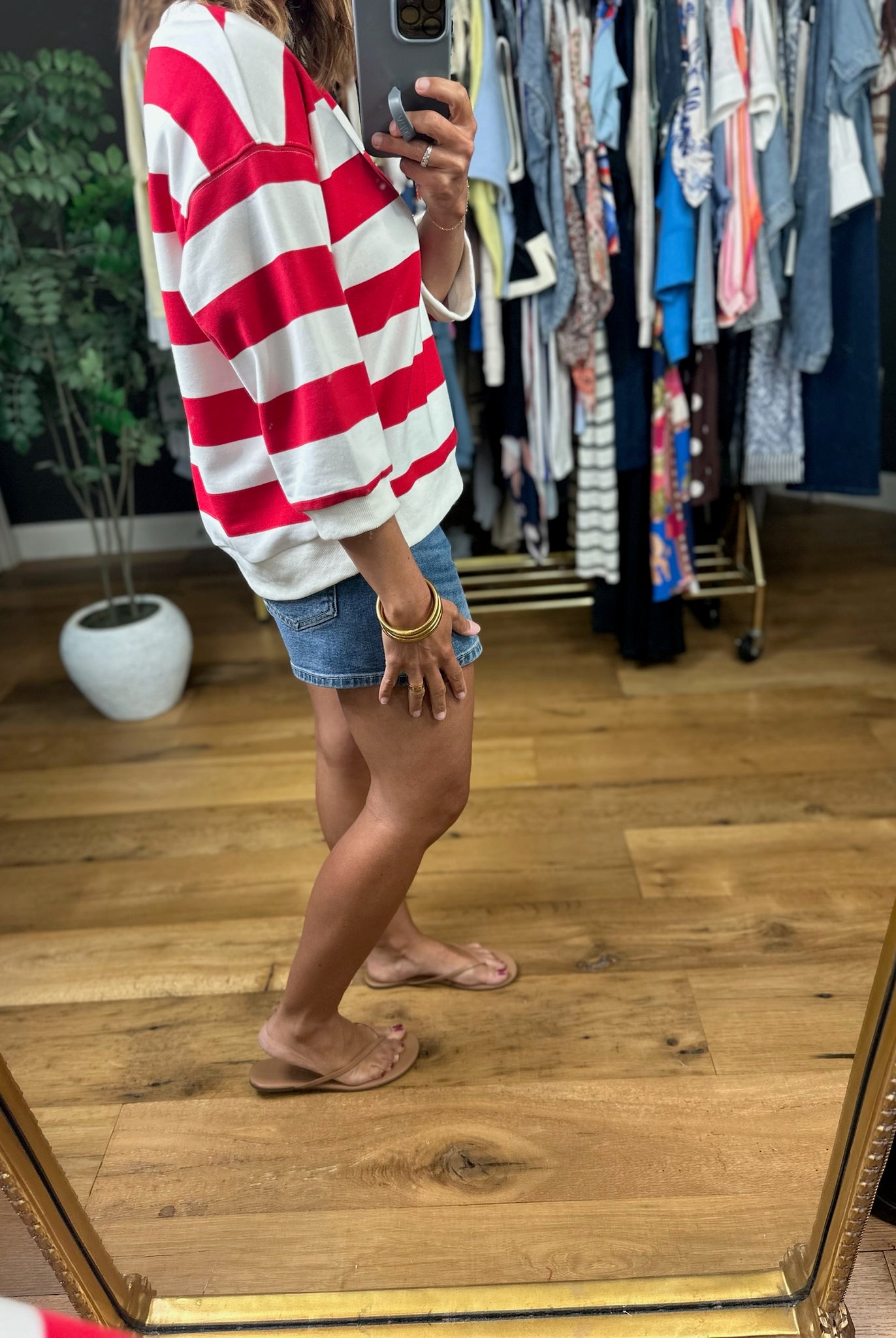 Future Ahead Striped Dolman Top-Short Sleeves-Jodifl-Anna Kaytes Boutique, Women's Fashion Boutique in Grinnell, Iowa