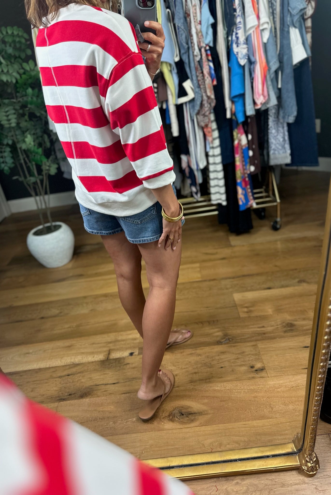 Future Ahead Striped Dolman Top-Short Sleeves-Jodifl-Anna Kaytes Boutique, Women's Fashion Boutique in Grinnell, Iowa