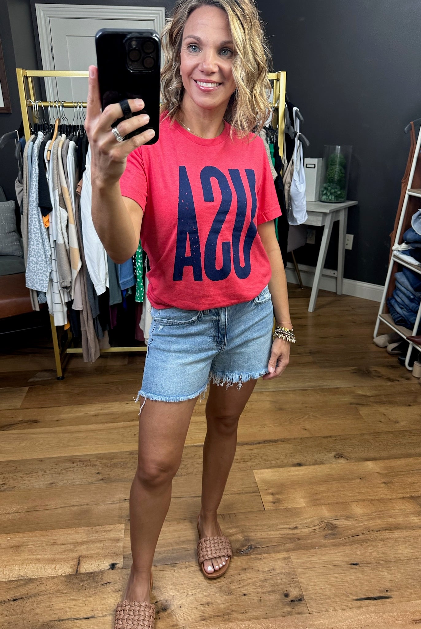 USA Graphic Tee - Red-Graphic Tees-Mugsby-Anna Kaytes Boutique, Women's Fashion Boutique in Grinnell, Iowa