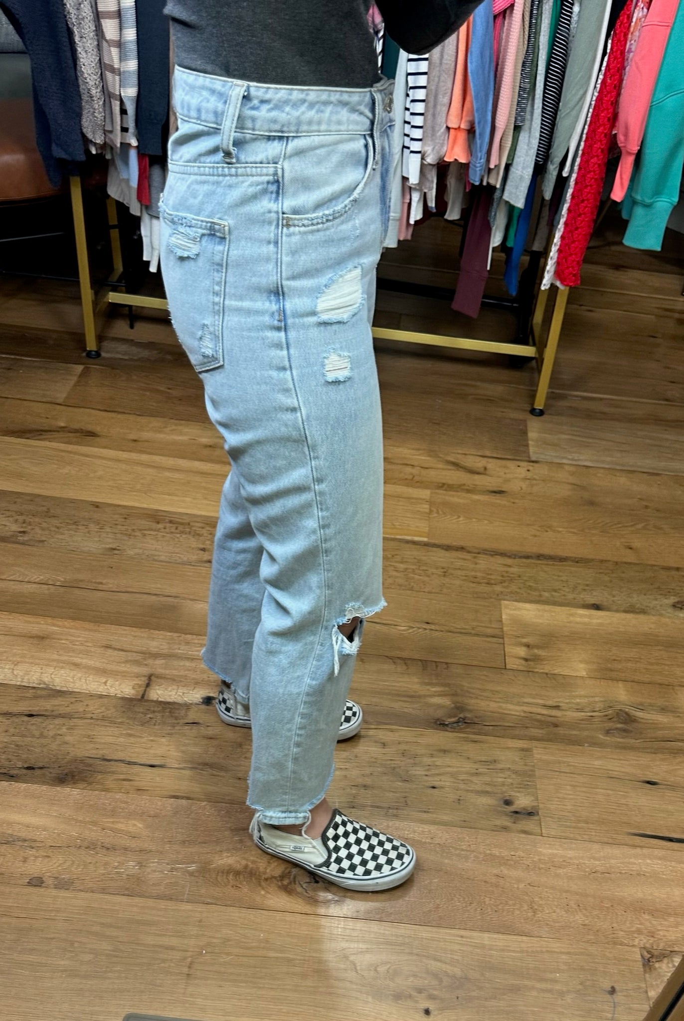The Sutton 90's Vintage Boyfriend Crop Denim-Jeans-Vervet-Anna Kaytes Boutique, Women's Fashion Boutique in Grinnell, Iowa