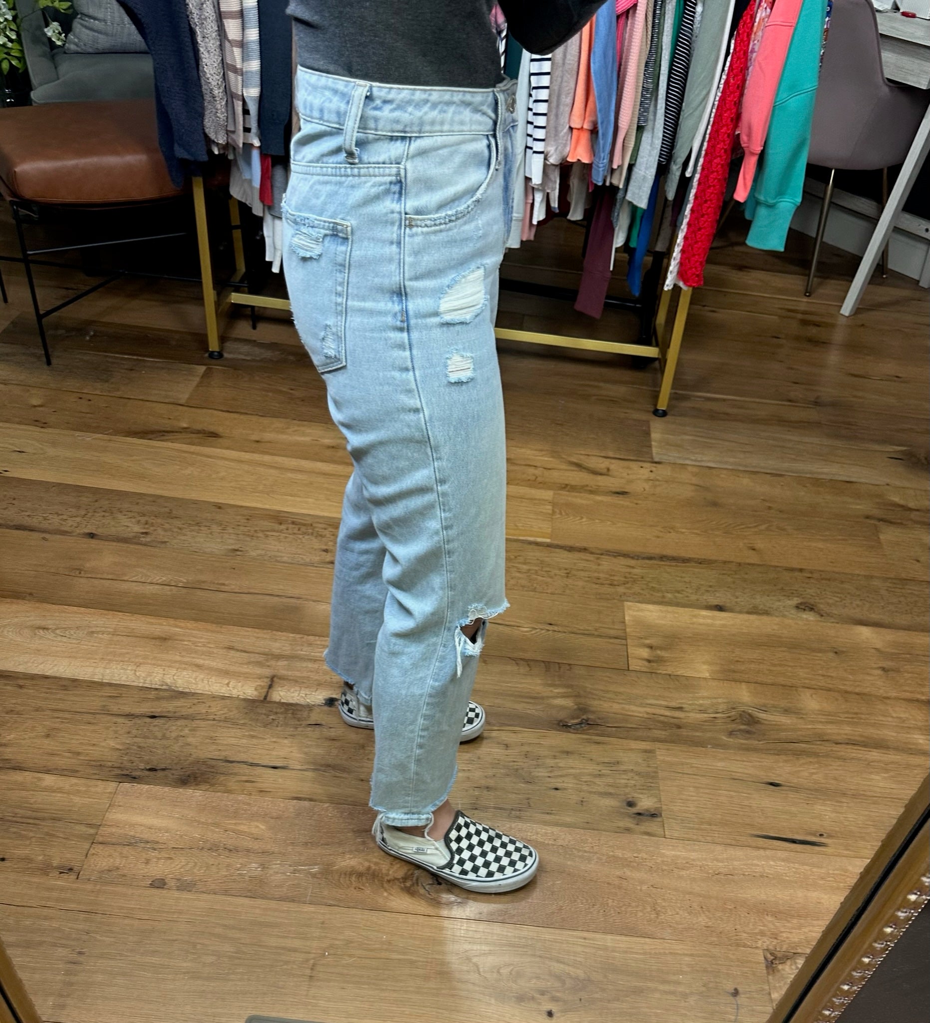 The Sutton 90's Vintage Boyfriend Crop Denim-Jeans-Vervet-Anna Kaytes Boutique, Women's Fashion Boutique in Grinnell, Iowa