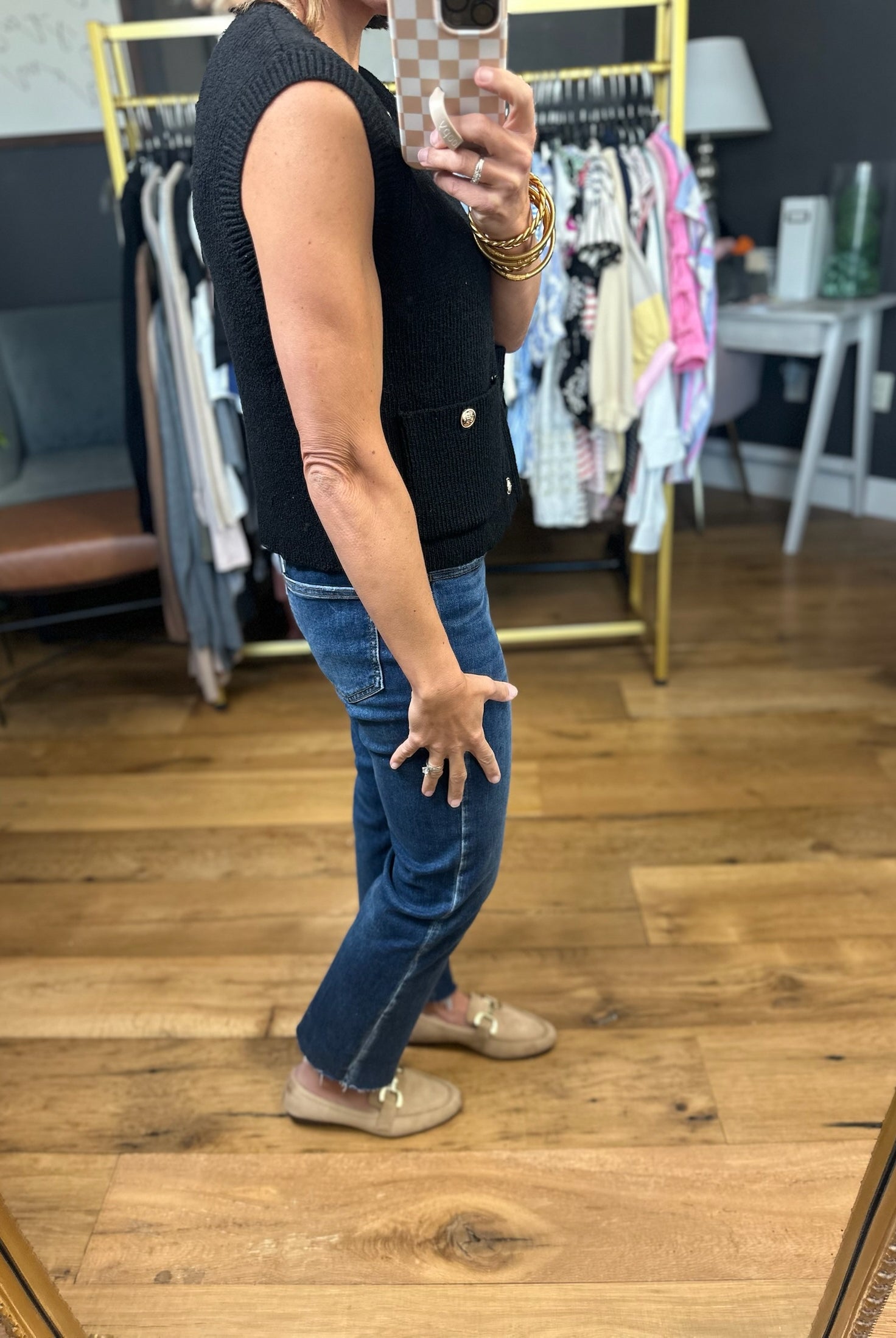 Lead The Way Button-Down Vest - Black-Entro-Anna Kaytes Boutique, Women's Fashion Boutique in Grinnell, Iowa