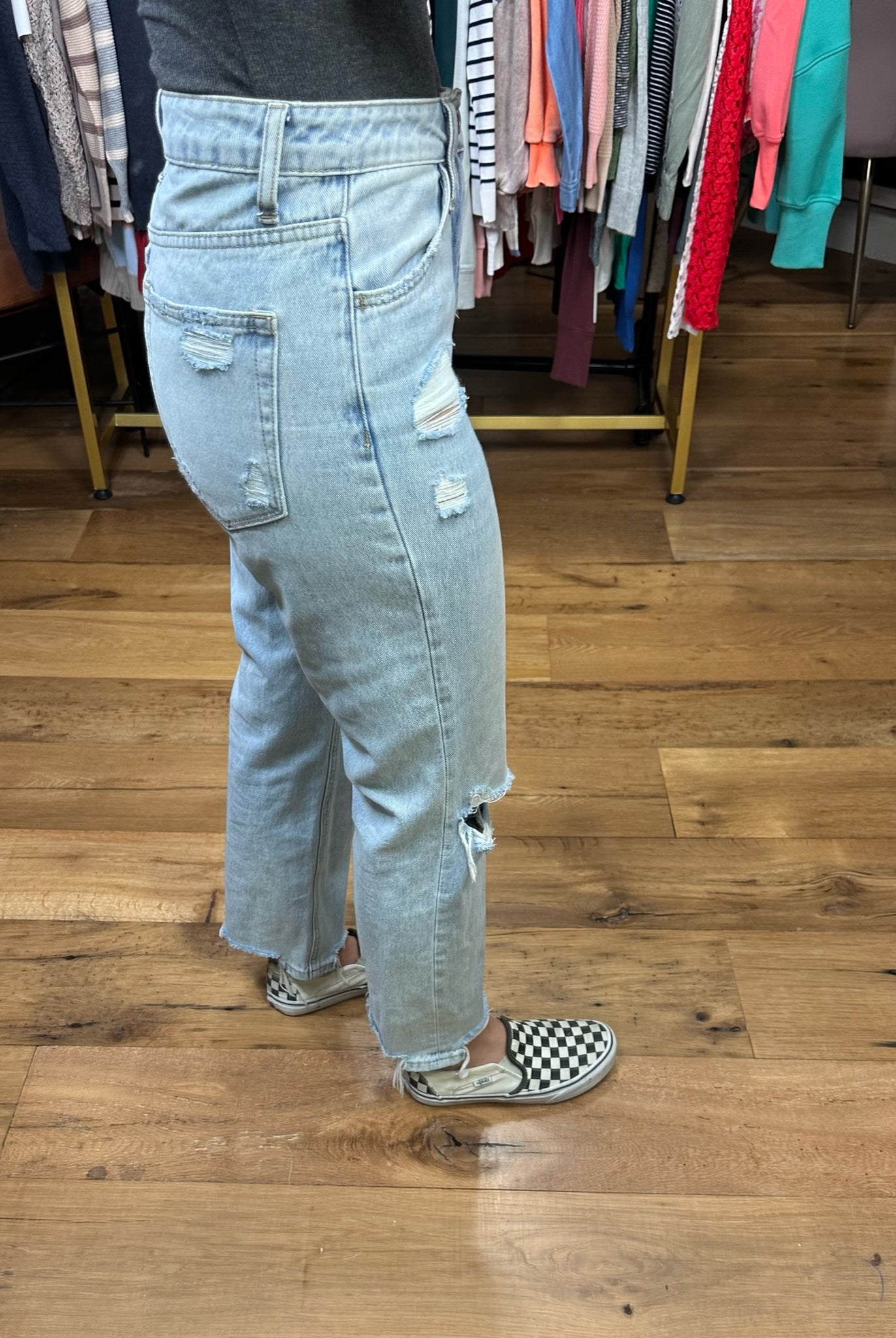 The Sutton 90's Vintage Boyfriend Crop Denim-Jeans-Vervet-Anna Kaytes Boutique, Women's Fashion Boutique in Grinnell, Iowa