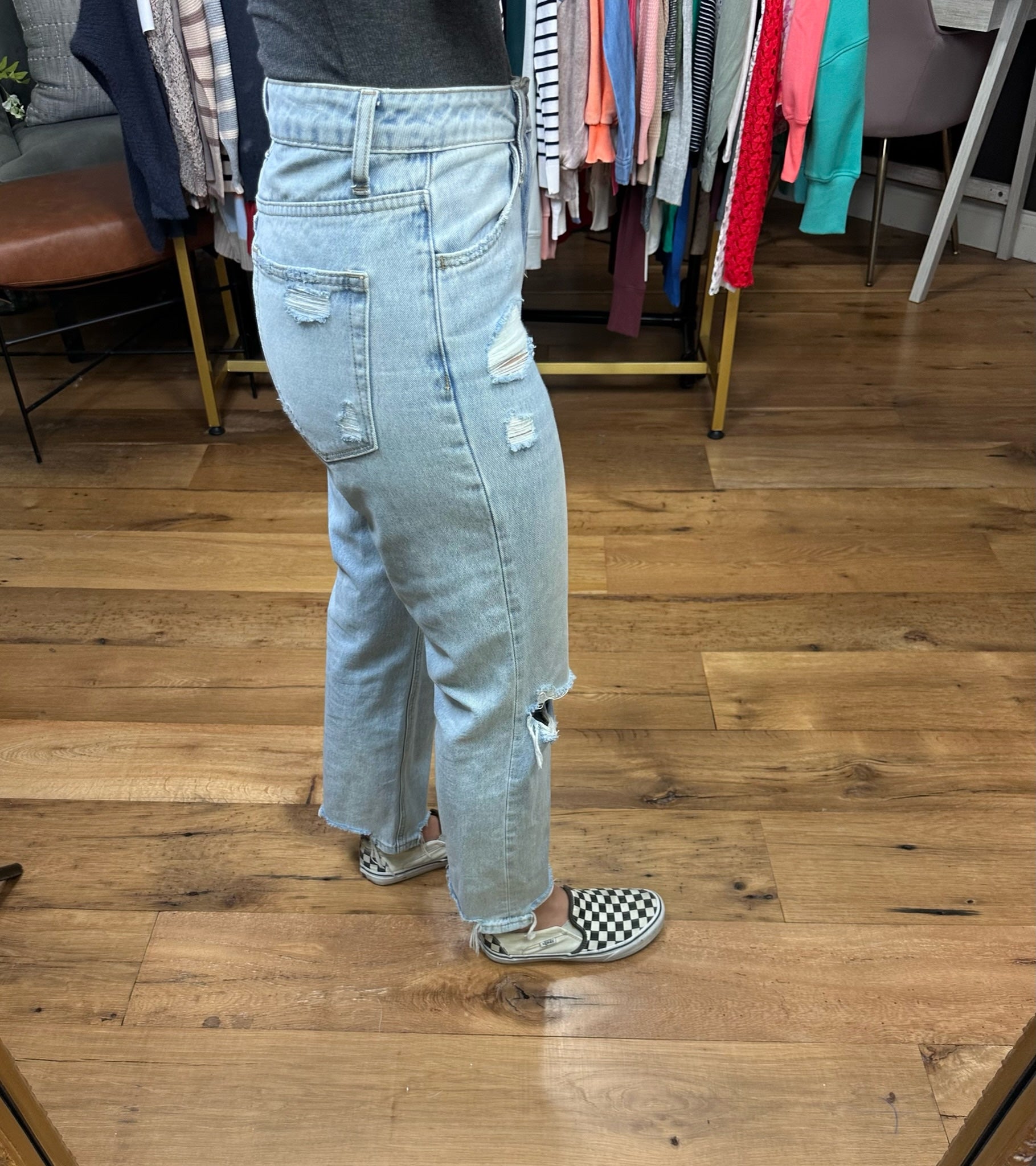 The Sutton 90's Vintage Boyfriend Crop Denim-Jeans-Vervet-Anna Kaytes Boutique, Women's Fashion Boutique in Grinnell, Iowa