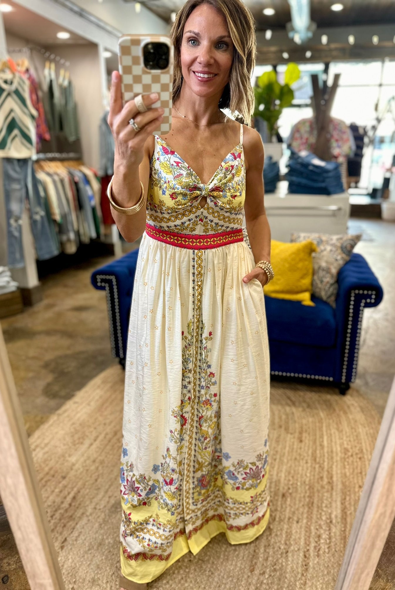 Find Your Path Pocket Maxi Dress - Yellow Multi-Skies Are Blue-Anna Kaytes Boutique, Women's Fashion Boutique in Grinnell, Iowa