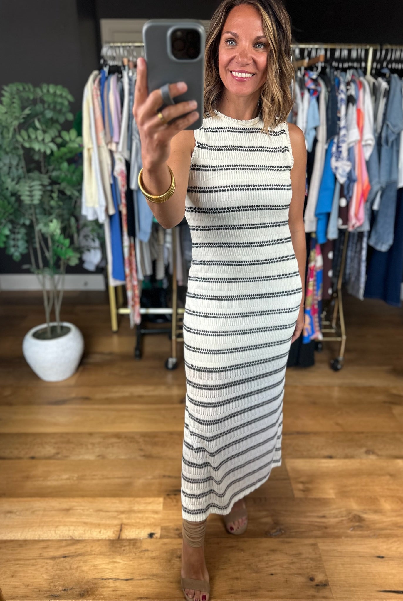Only Good Things Striped Dress-Dresses-Doe & Rae-Anna Kaytes Boutique, Women's Fashion Boutique in Grinnell, Iowa