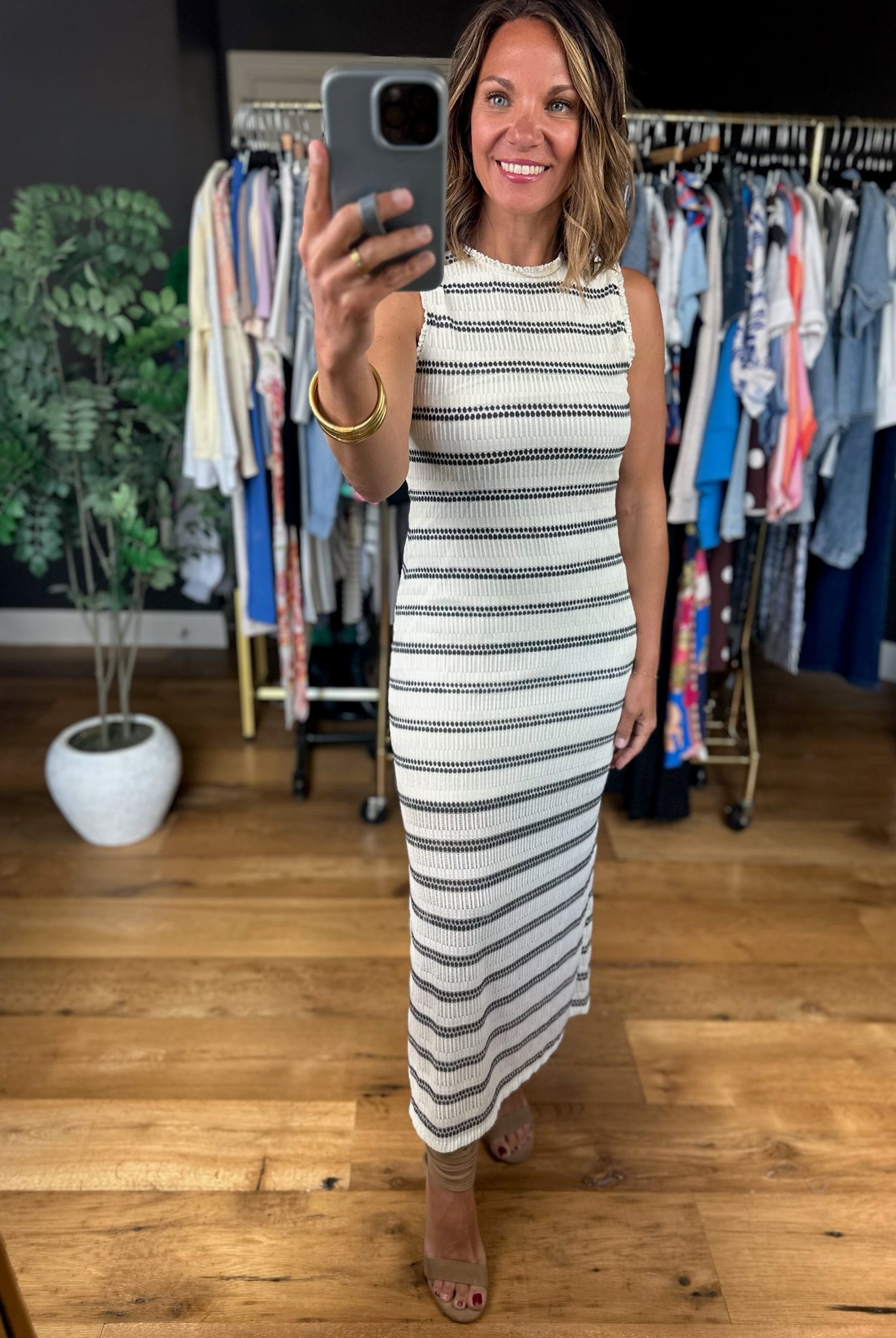 Only Good Things Striped Dress-Dresses-Doe & Rae-Anna Kaytes Boutique, Women's Fashion Boutique in Grinnell, Iowa