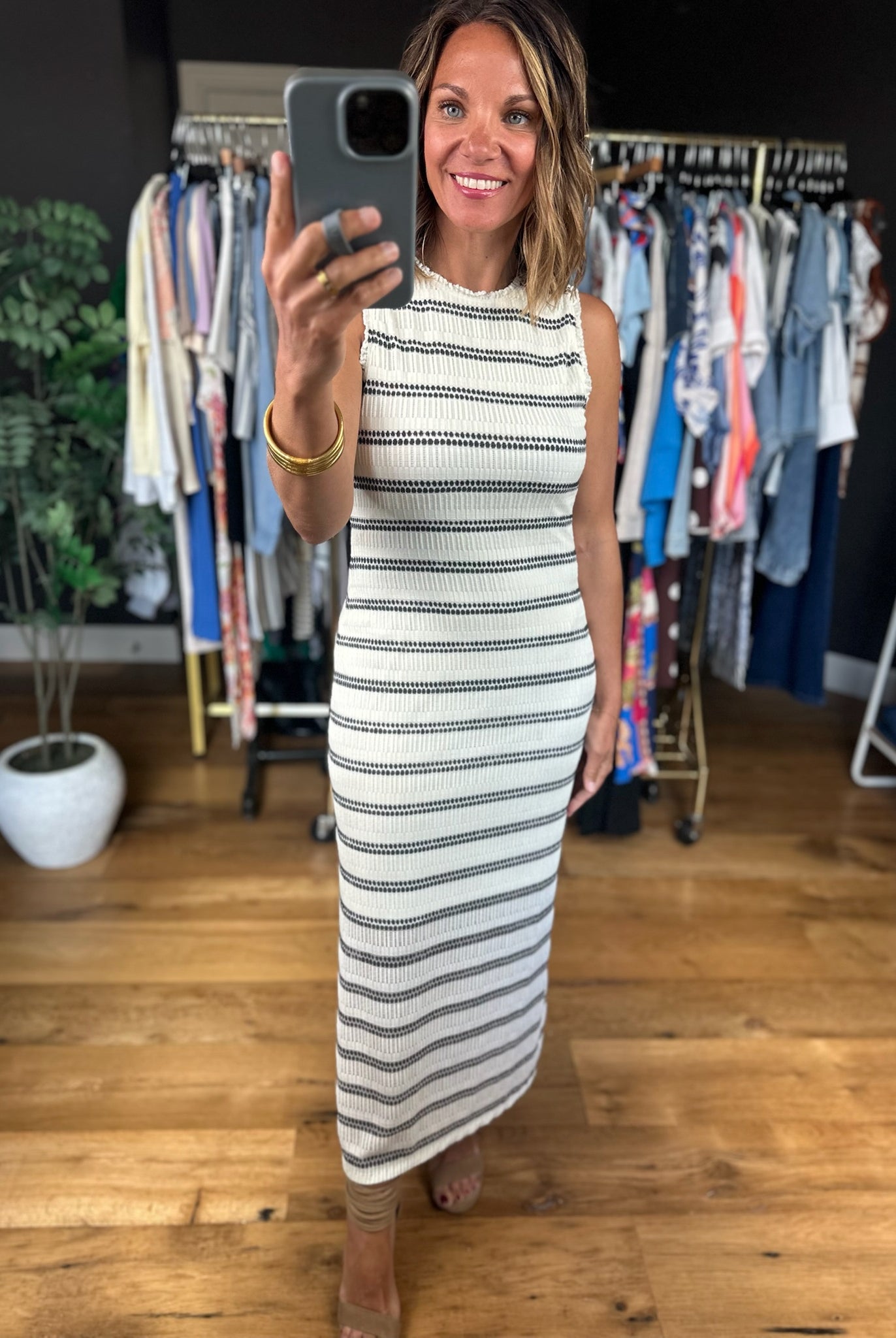 Only Good Things Striped Dress-Dresses-Doe & Rae-Anna Kaytes Boutique, Women's Fashion Boutique in Grinnell, Iowa