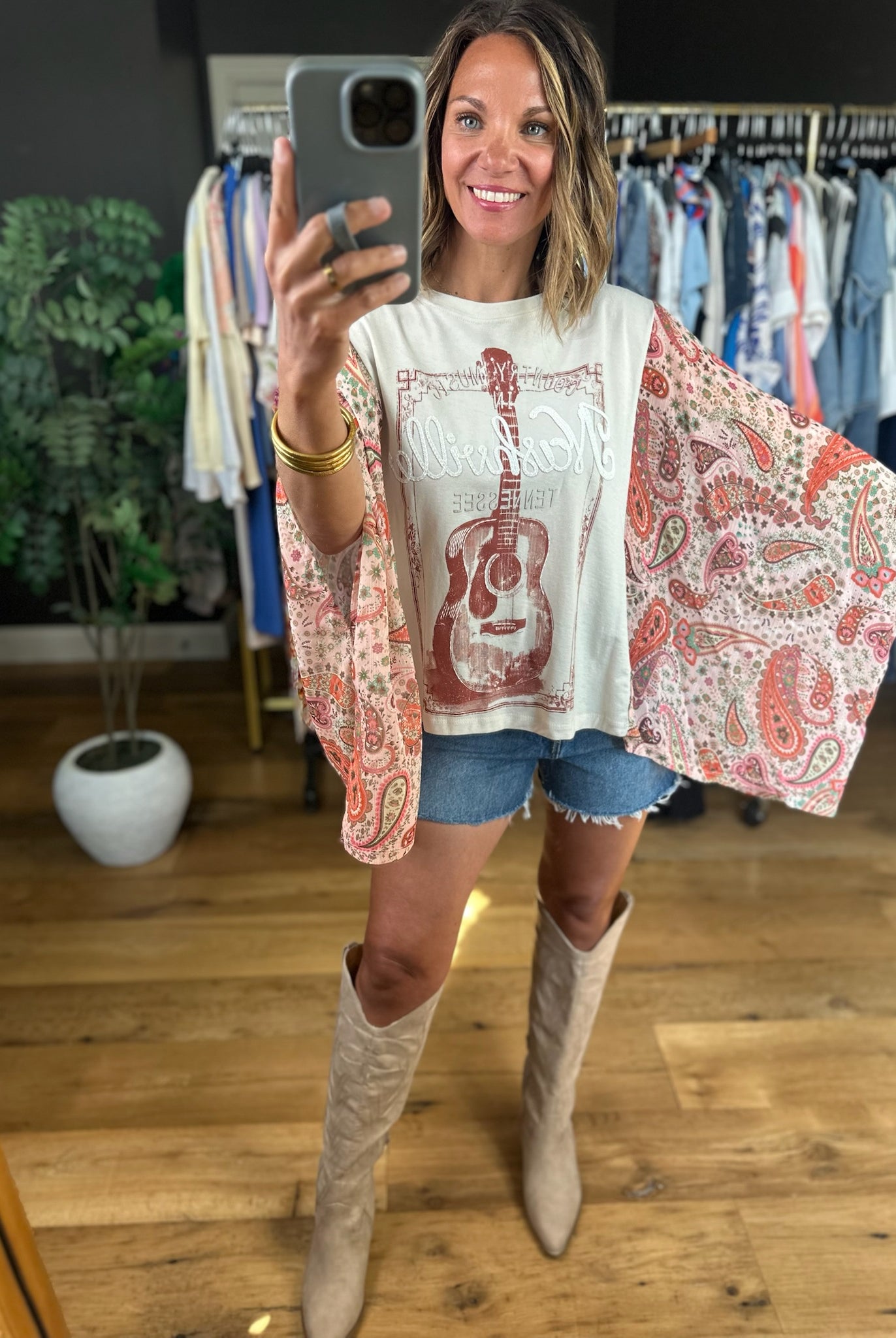 Nashville Handkerchief-Sleeve Top-Short Sleeves-Zutter-Anna Kaytes Boutique, Women's Fashion Boutique in Grinnell, Iowa