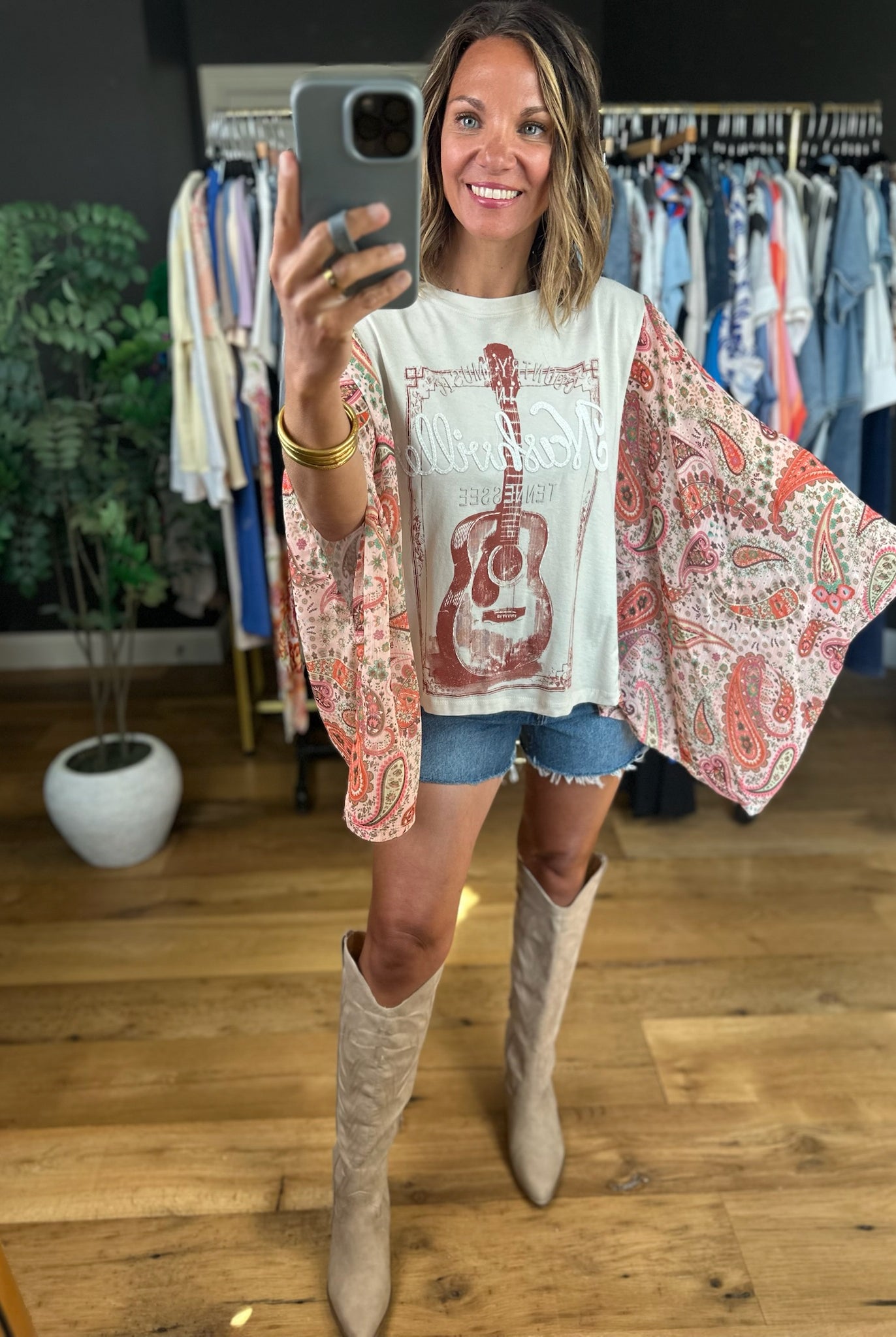 Nashville Handkerchief-Sleeve Top-Short Sleeves-Zutter-Anna Kaytes Boutique, Women's Fashion Boutique in Grinnell, Iowa