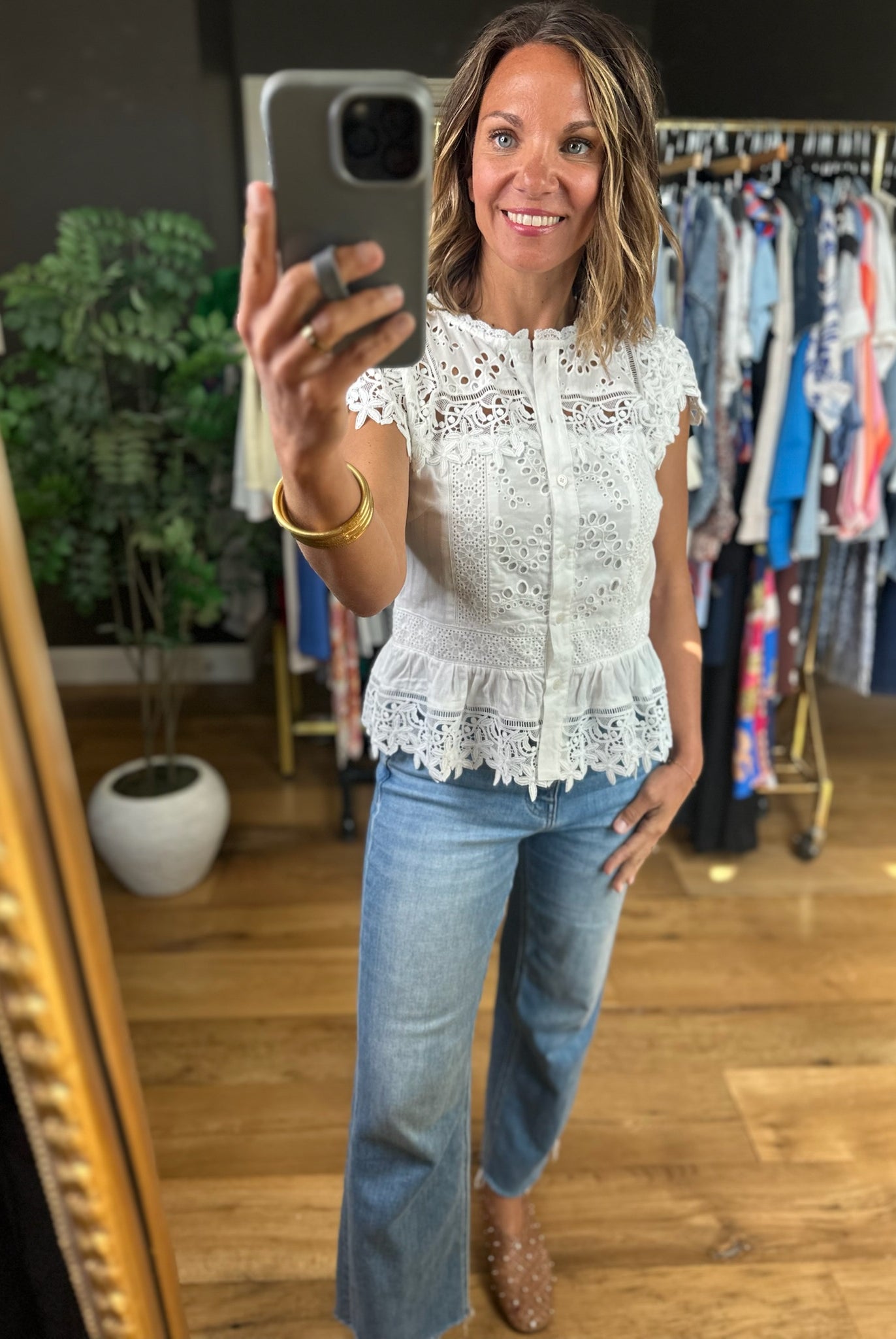 In My Heart Eyelet Peplum Top-Short Sleeves-Fate-Anna Kaytes Boutique, Women's Fashion Boutique in Grinnell, Iowa