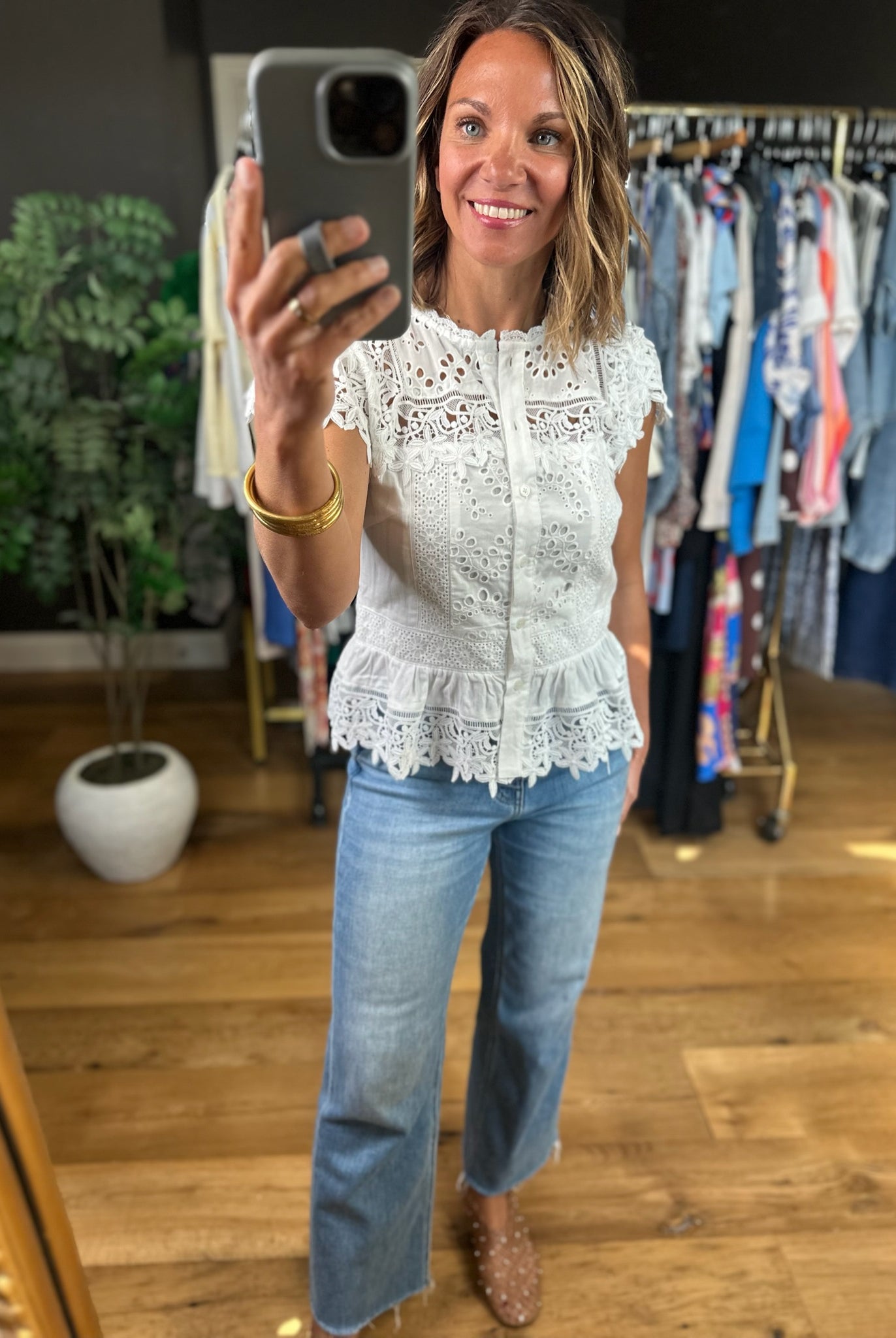 In My Heart Eyelet Peplum Top-Short Sleeves-Fate-Anna Kaytes Boutique, Women's Fashion Boutique in Grinnell, Iowa