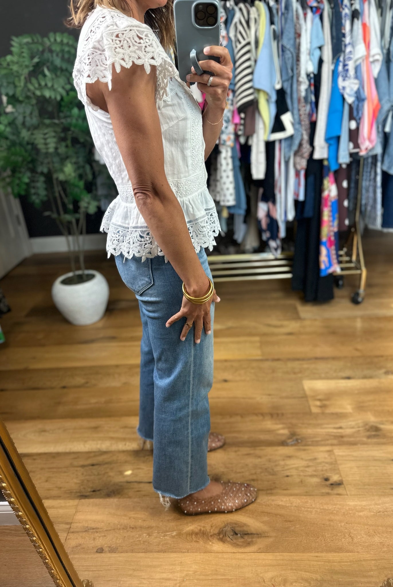 In My Heart Eyelet Peplum Top-Short Sleeves-Fate-Anna Kaytes Boutique, Women's Fashion Boutique in Grinnell, Iowa