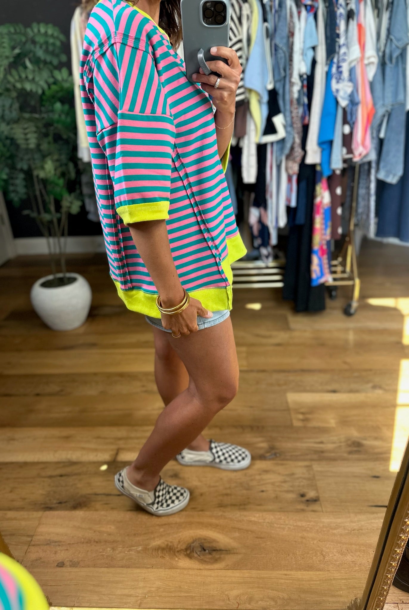 Make It Work Striped Top-Short Sleeves-Very J-Anna Kaytes Boutique, Women's Fashion Boutique in Grinnell, Iowa