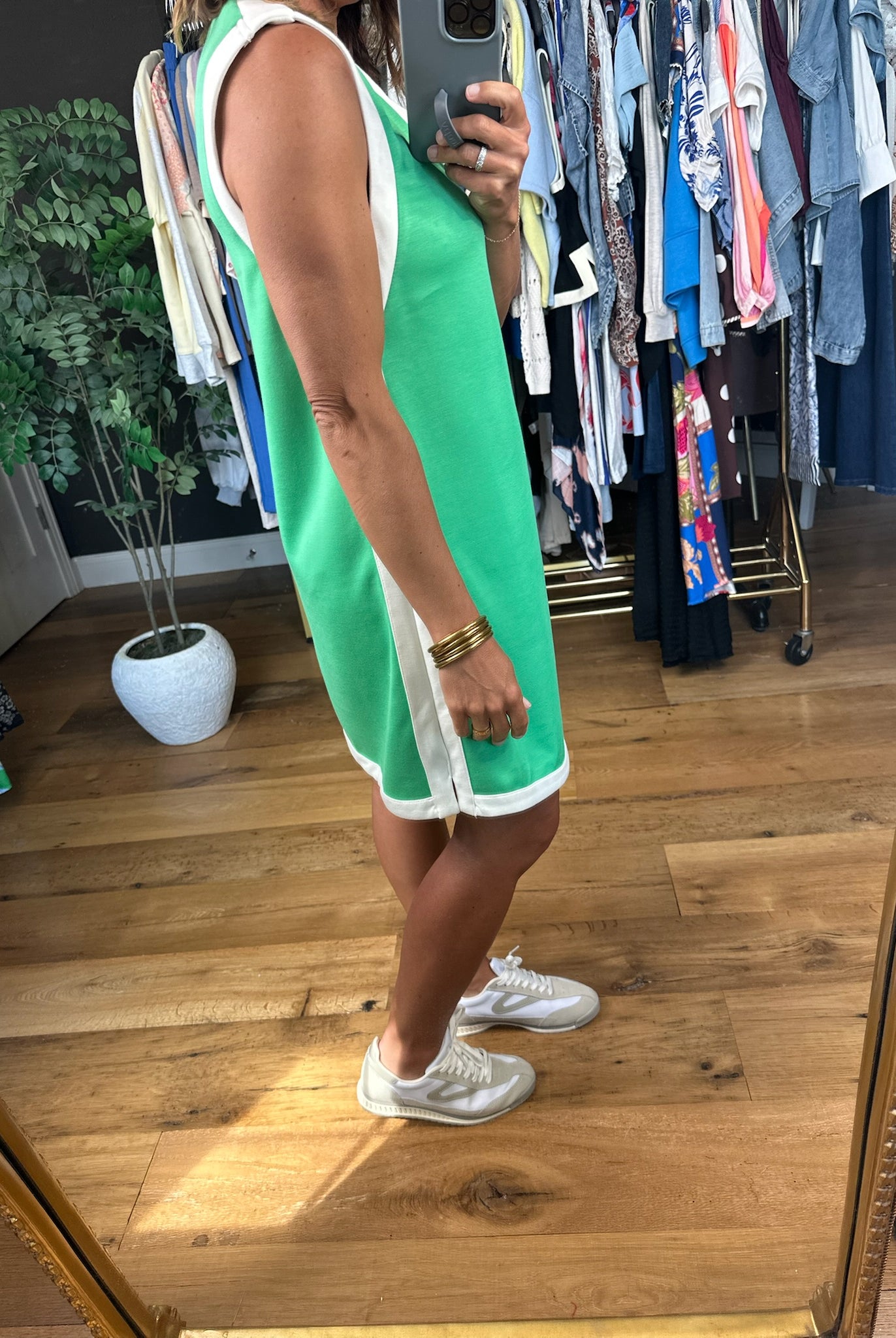 Good Energy Scuba V-Neck Dress-Dresses-Entro-Anna Kaytes Boutique, Women's Fashion Boutique in Grinnell, Iowa