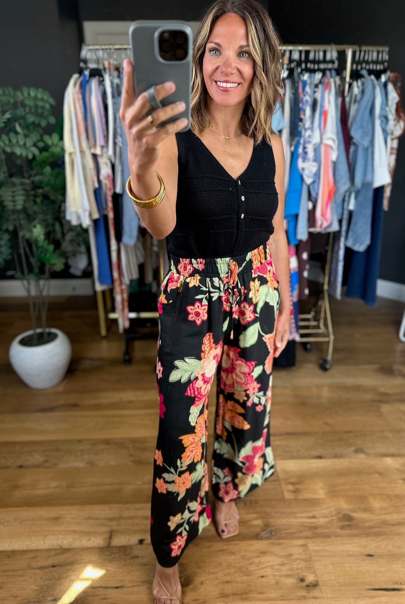 Favorite Place Floral Pants-Pants-Umgee-Anna Kaytes Boutique, Women's Fashion Boutique in Grinnell, Iowa