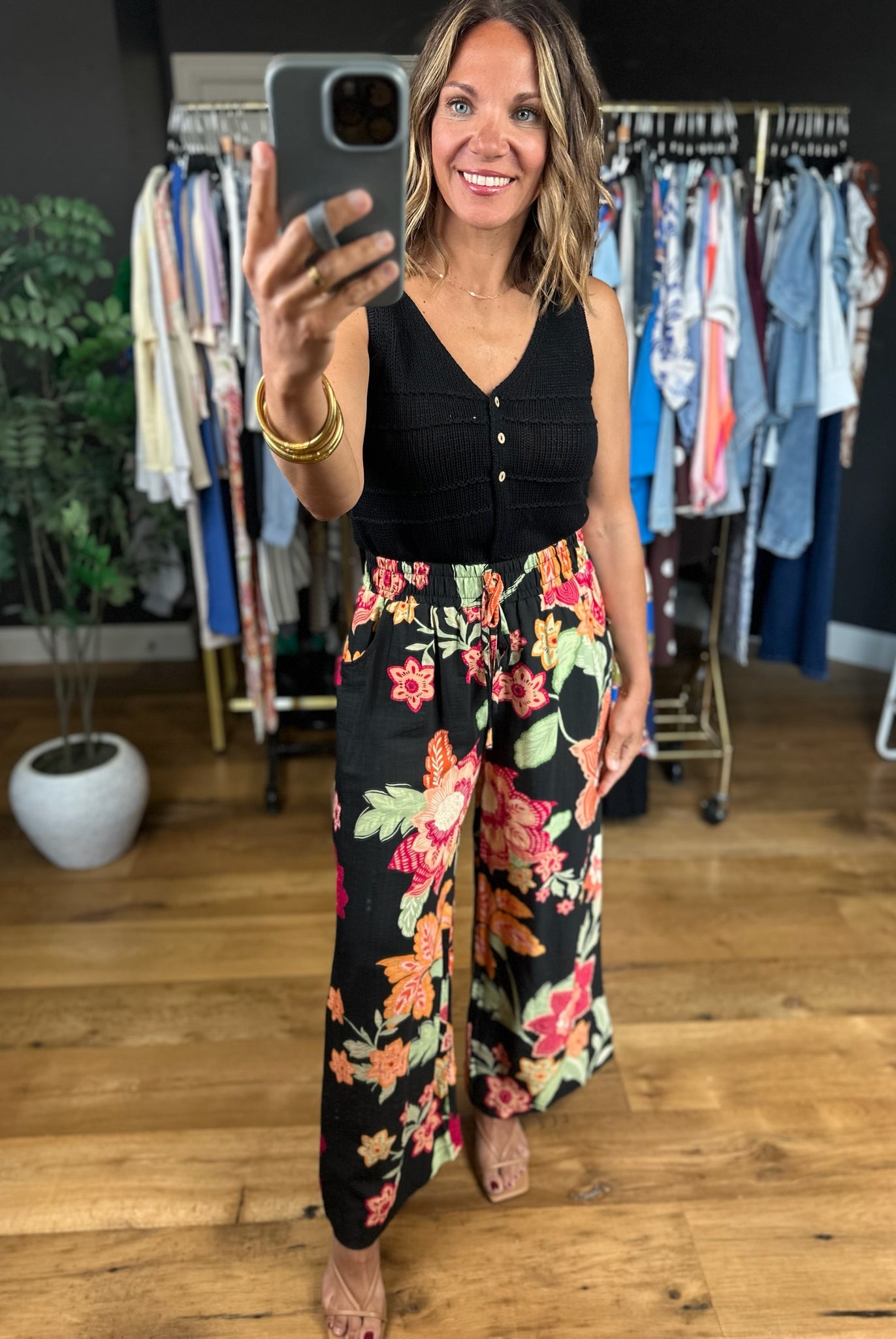 Favorite Place Floral Pants-Pants-Umgee-Anna Kaytes Boutique, Women's Fashion Boutique in Grinnell, Iowa