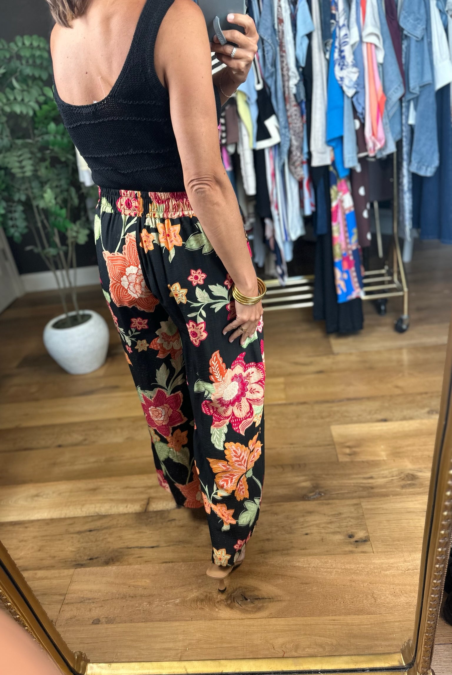 Favorite Place Floral Pants-Pants-Umgee-Anna Kaytes Boutique, Women's Fashion Boutique in Grinnell, Iowa