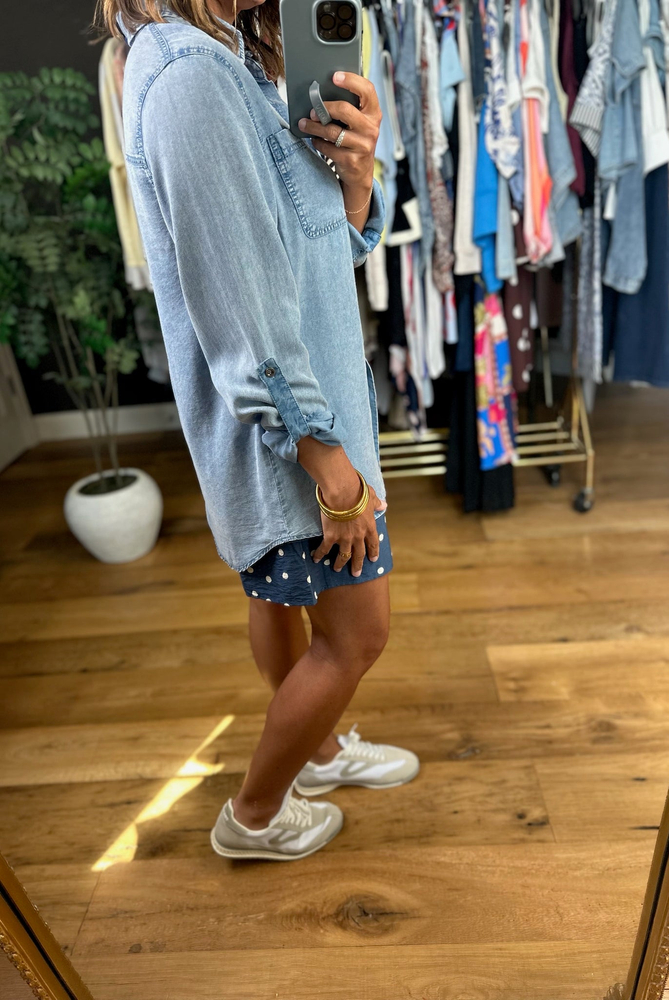 Heading Up Button-Down Tencel Top-Long Sleeves-Doe & Rae-Anna Kaytes Boutique, Women's Fashion Boutique in Grinnell, Iowa