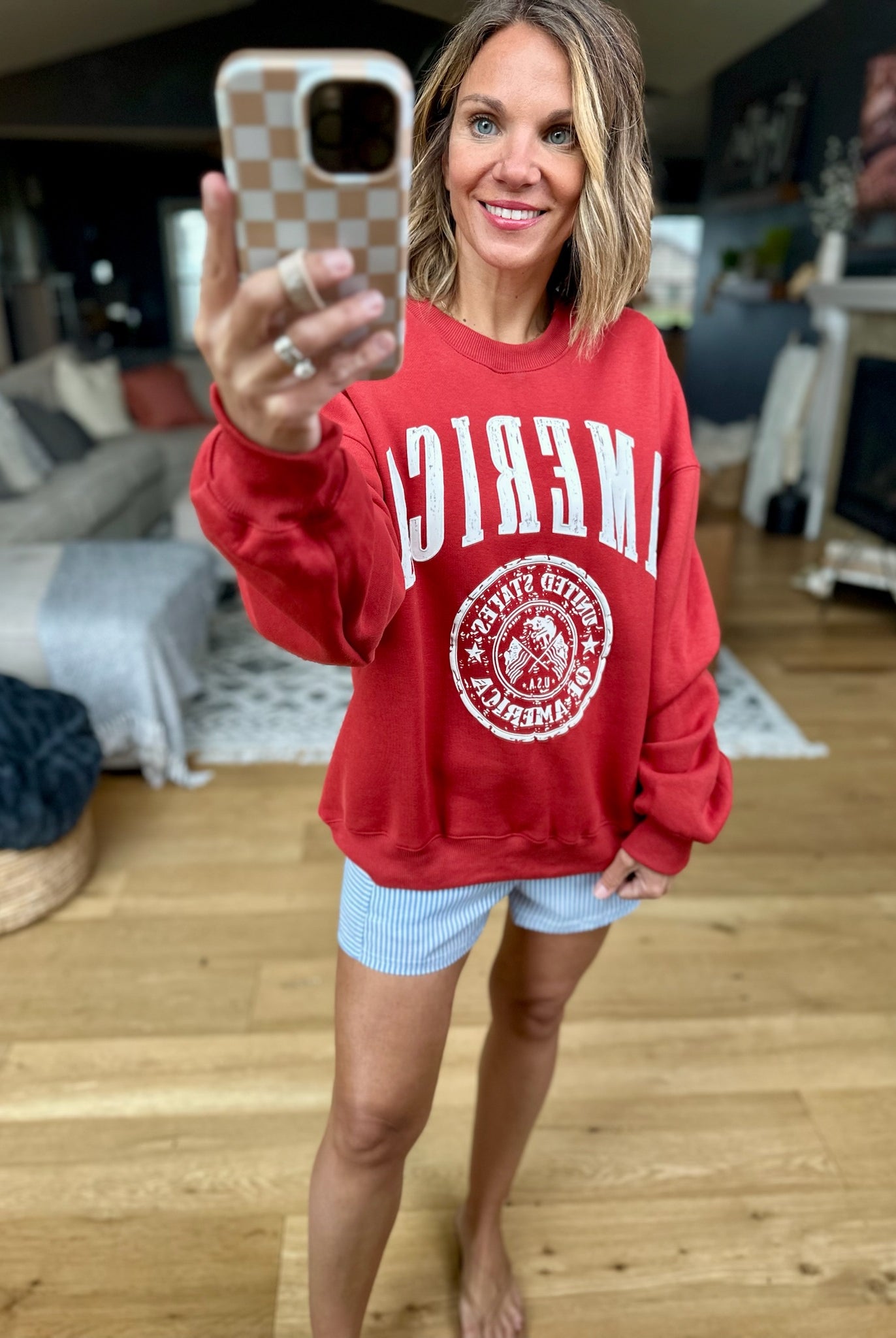 America Crewneck Sweatshirt - Multiple Options-Bucketlist-Anna Kaytes Boutique, Women's Fashion Boutique in Grinnell, Iowa