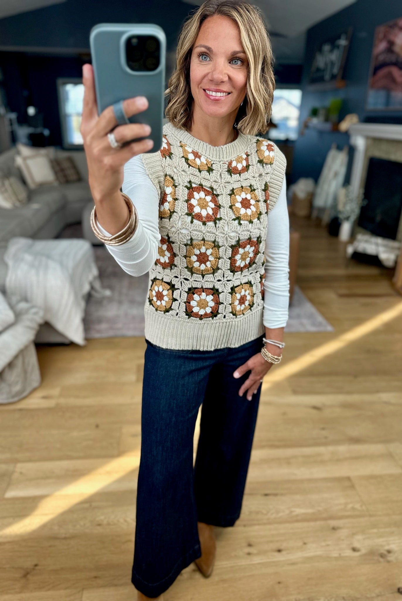 Inspired Feeling Crochet Knit Vest-sweater-Anniewear-Anna Kaytes Boutique, Women's Fashion Boutique in Grinnell, Iowa