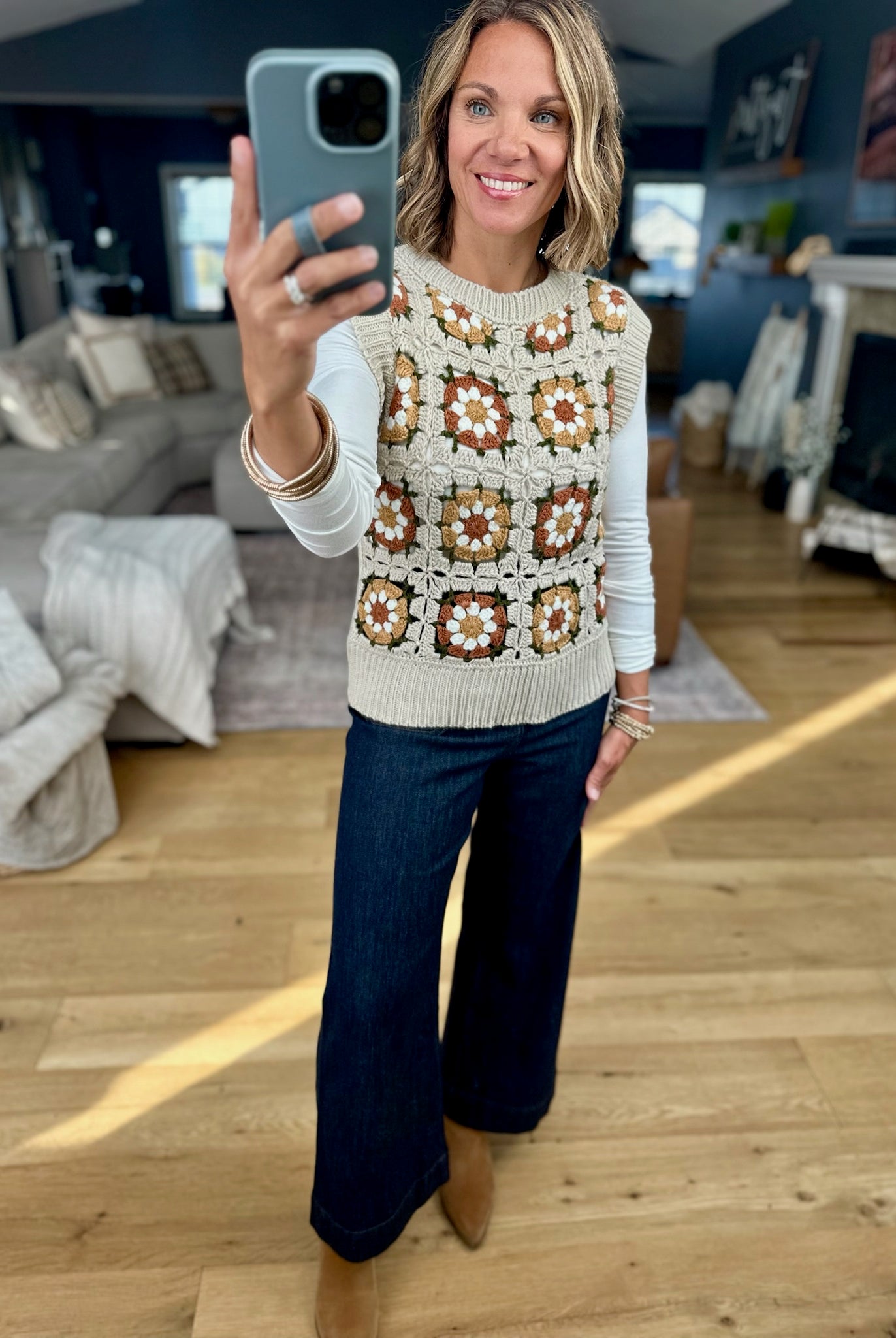 Inspired Feeling Crochet Knit Vest-sweater-Anniewear-Anna Kaytes Boutique, Women's Fashion Boutique in Grinnell, Iowa