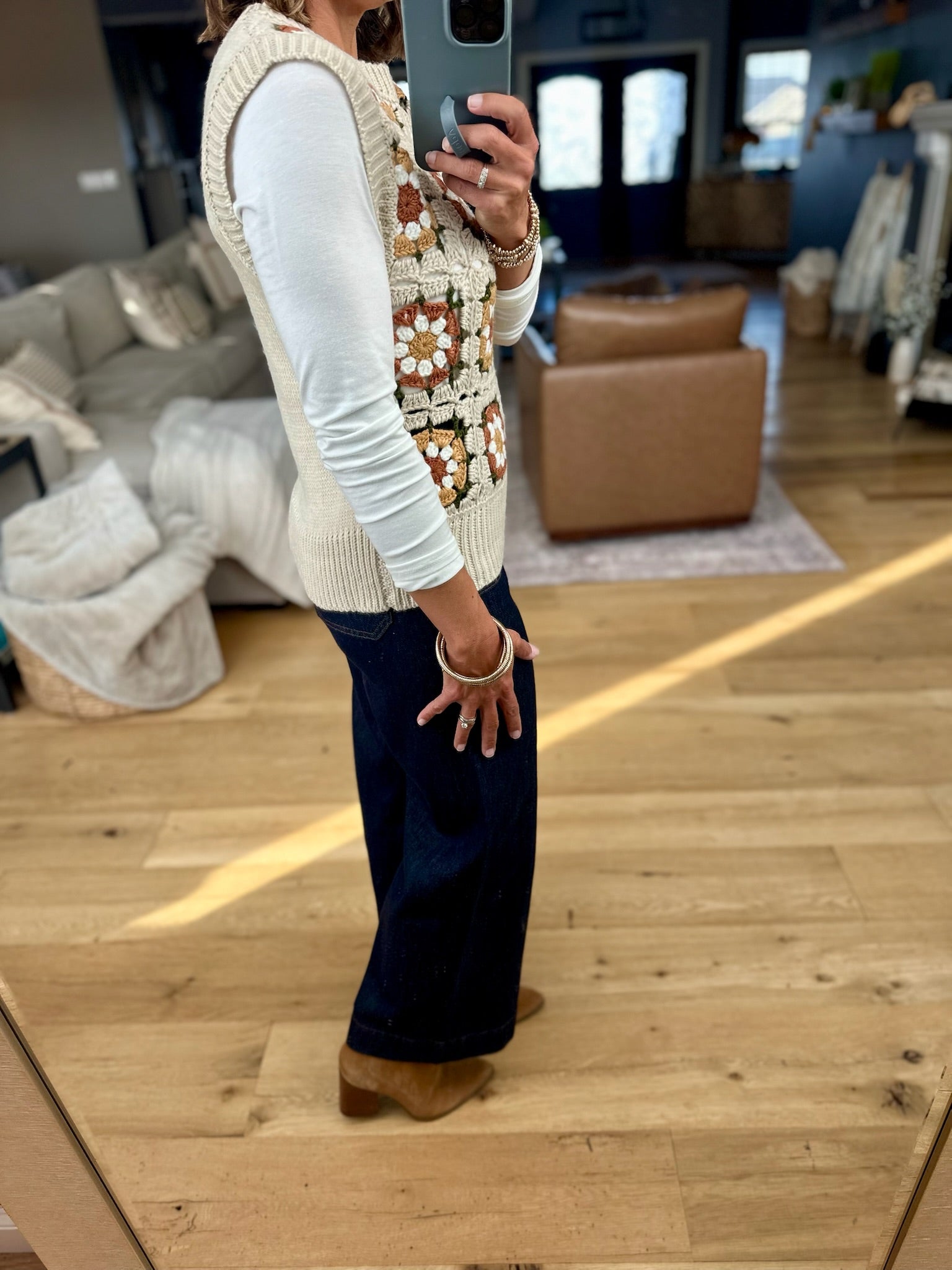 Inspired Feeling Crochet Knit Vest-Anniewear-Anna Kaytes Boutique, Women's Fashion Boutique in Grinnell, Iowa
