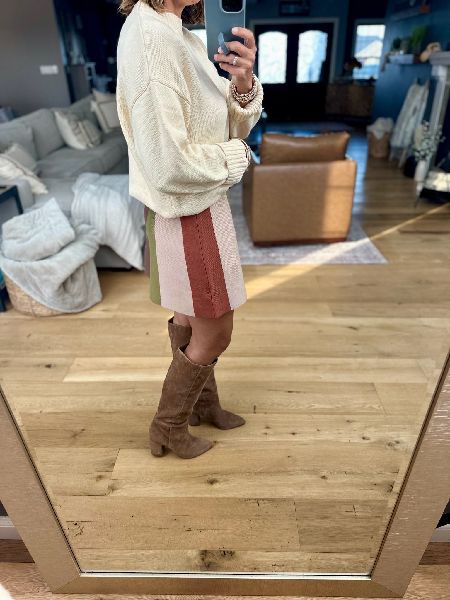 Everything Good Colorblock Skirt-Anniewear-Anna Kaytes Boutique, Women's Fashion Boutique in Grinnell, Iowa