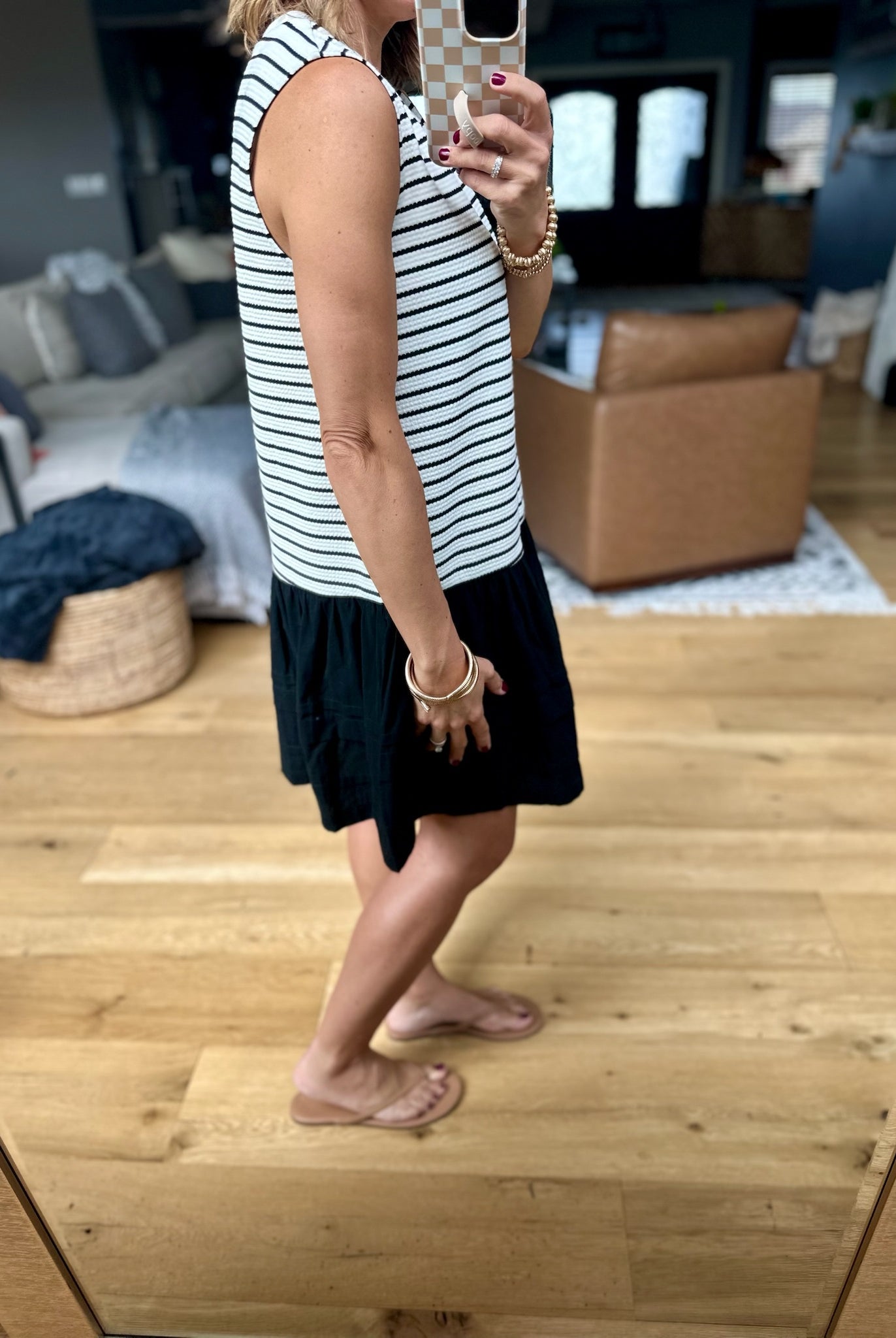 Walk On By Striped Dress - Cream/Black-Wishlist-Anna Kaytes Boutique, Women's Fashion Boutique in Grinnell, Iowa