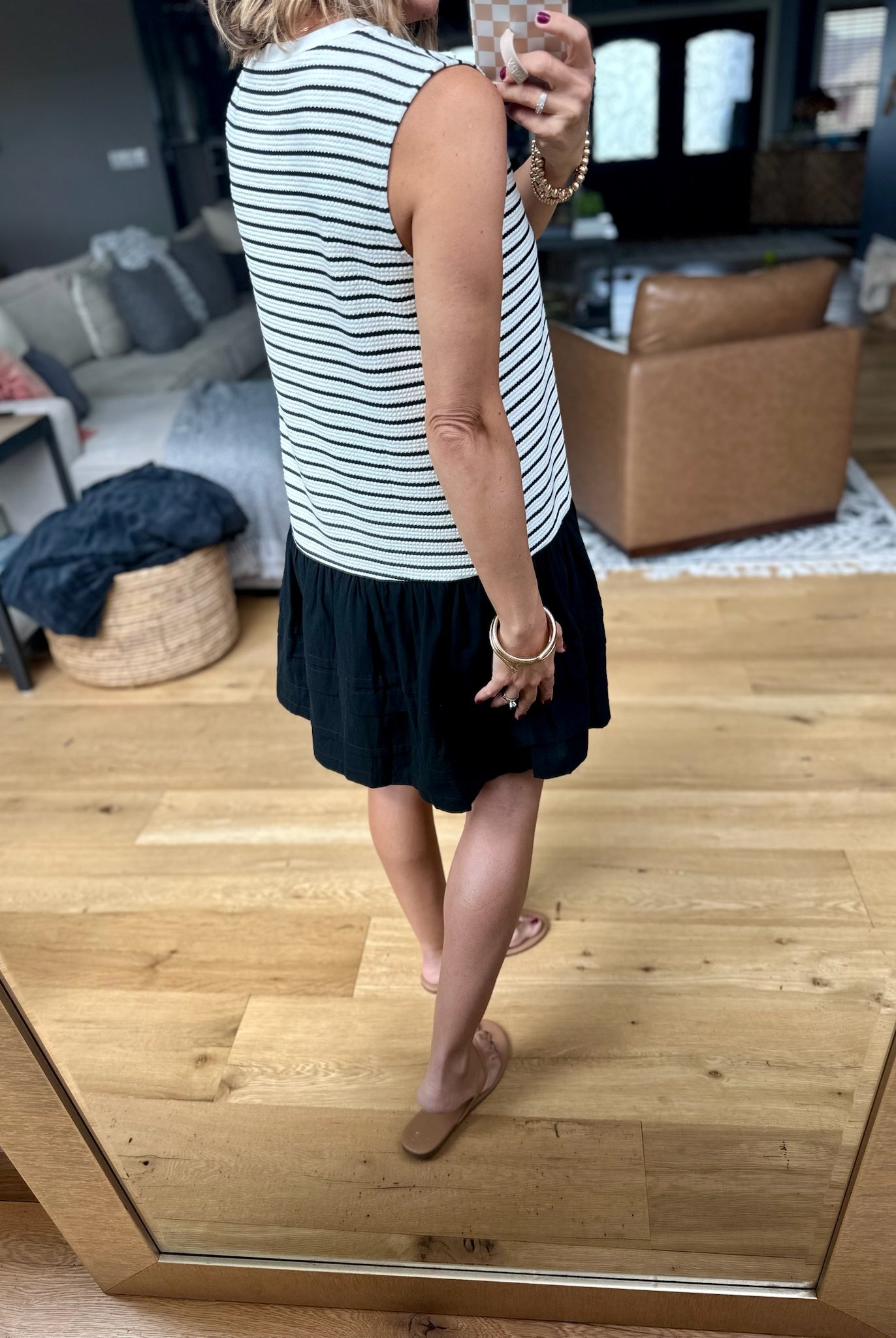 Walk On By Striped Dress - Cream/Black-Wishlist-Anna Kaytes Boutique, Women's Fashion Boutique in Grinnell, Iowa