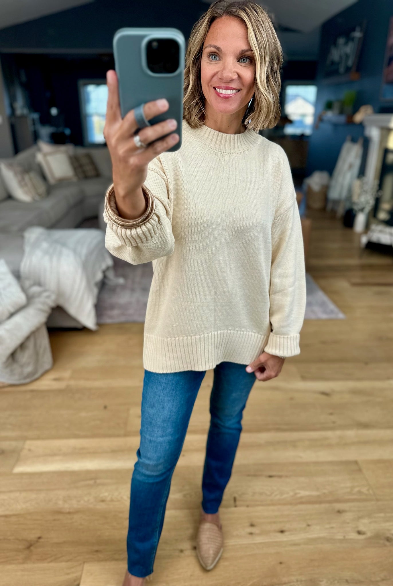 Higher Ground Knit Mock-Neck Sweater-sweater-Wishlist-Anna Kaytes Boutique, Women's Fashion Boutique in Grinnell, Iowa