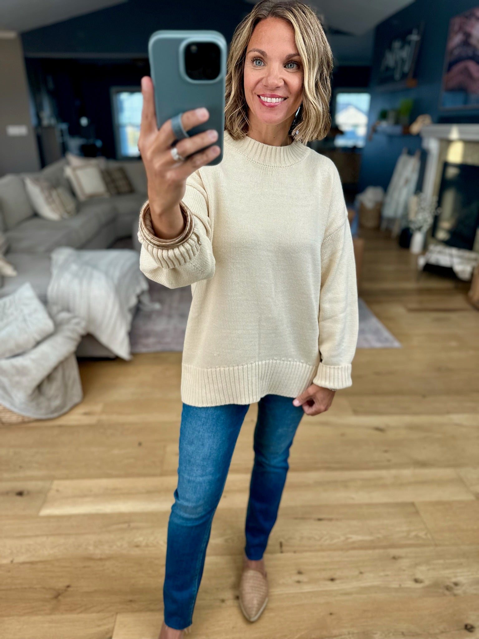 Higher Ground Knit Mock-Neck Sweater-sweater-Wishlist-Anna Kaytes Boutique, Women's Fashion Boutique in Grinnell, Iowa