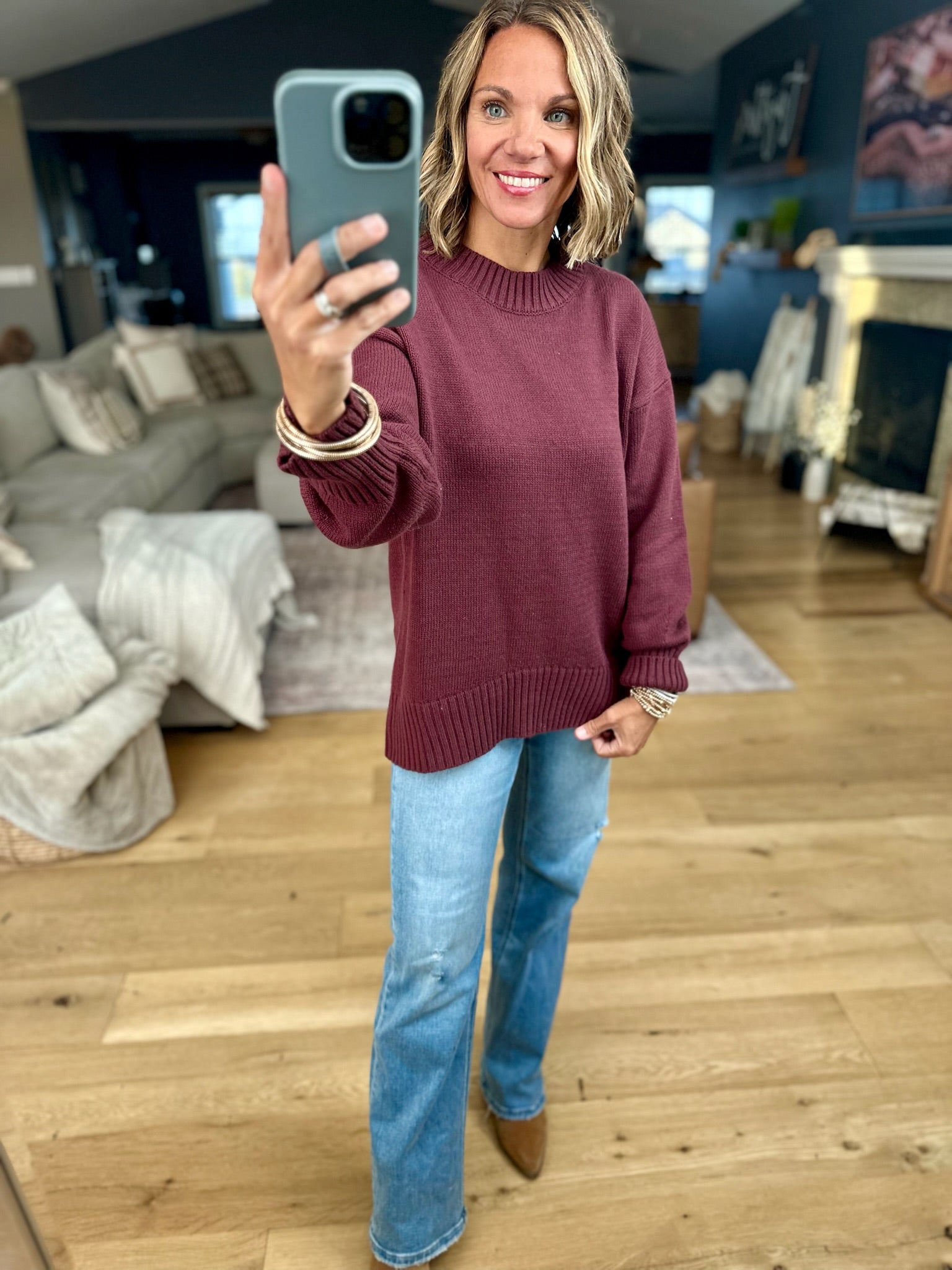 Higher Ground Knit Mock-Neck Sweater-Wishlist-Anna Kaytes Boutique, Women's Fashion Boutique in Grinnell, Iowa