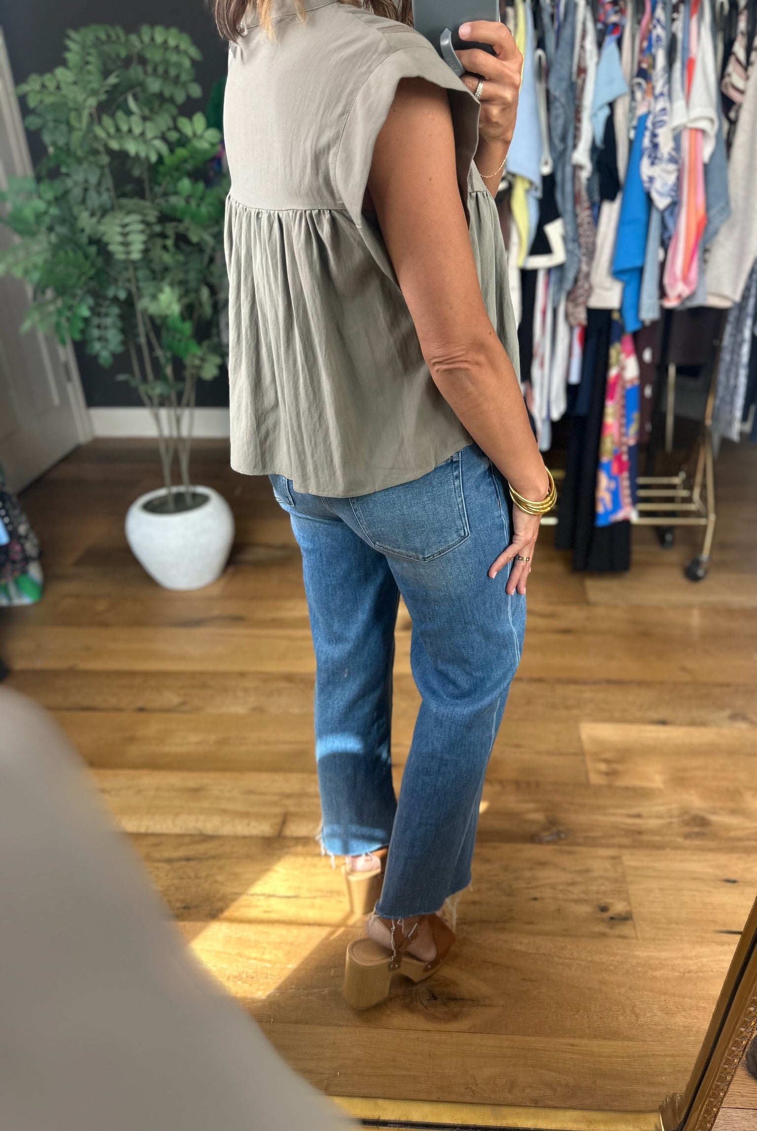 Keep The Peace Eyelet Detail Top-Short Sleeves-She & Sky-Anna Kaytes Boutique, Women's Fashion Boutique in Grinnell, Iowa