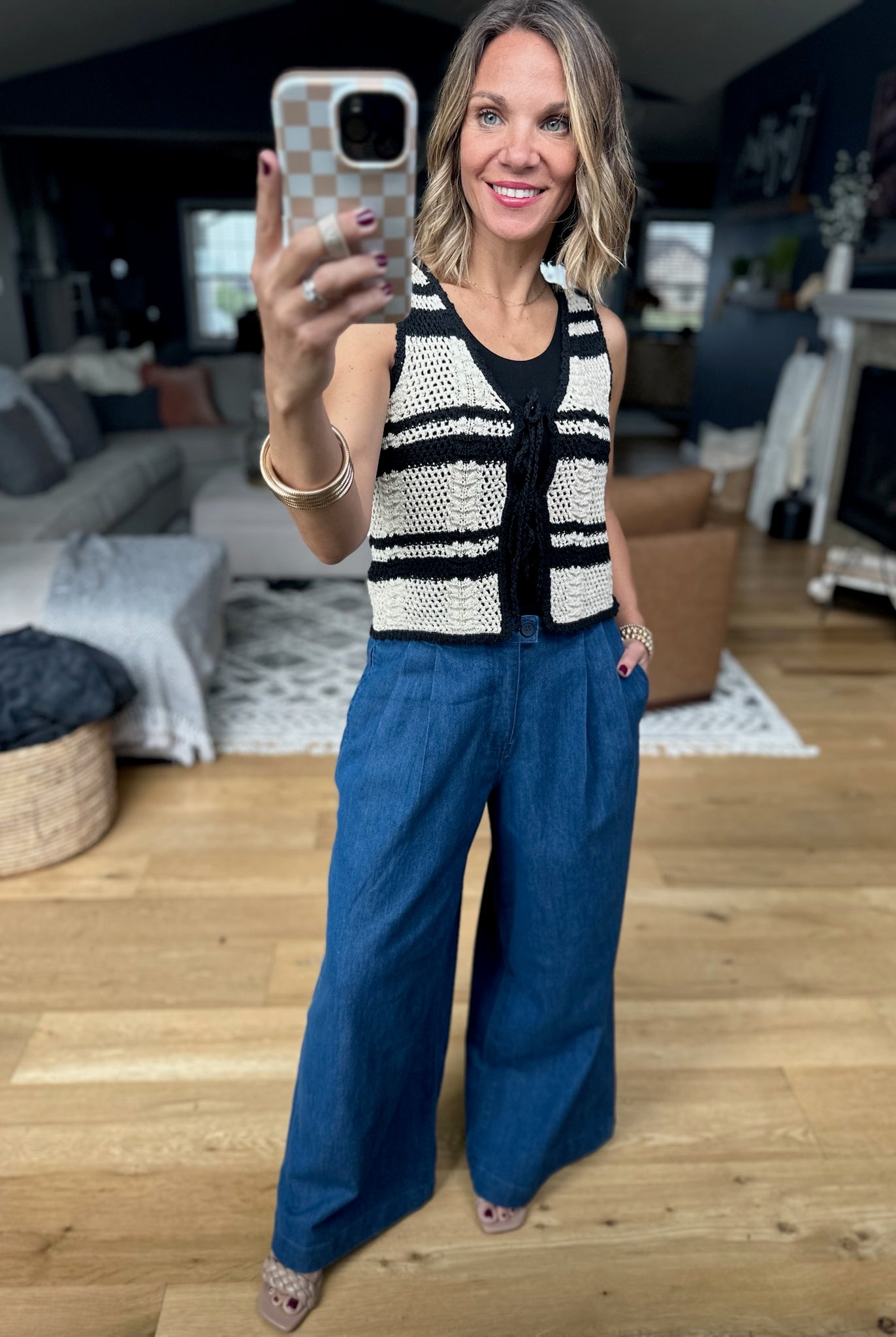 The Willow Wide-Leg Pleated Pants - Chambray-Blu Pepper-Anna Kaytes Boutique, Women's Fashion Boutique in Grinnell, Iowa