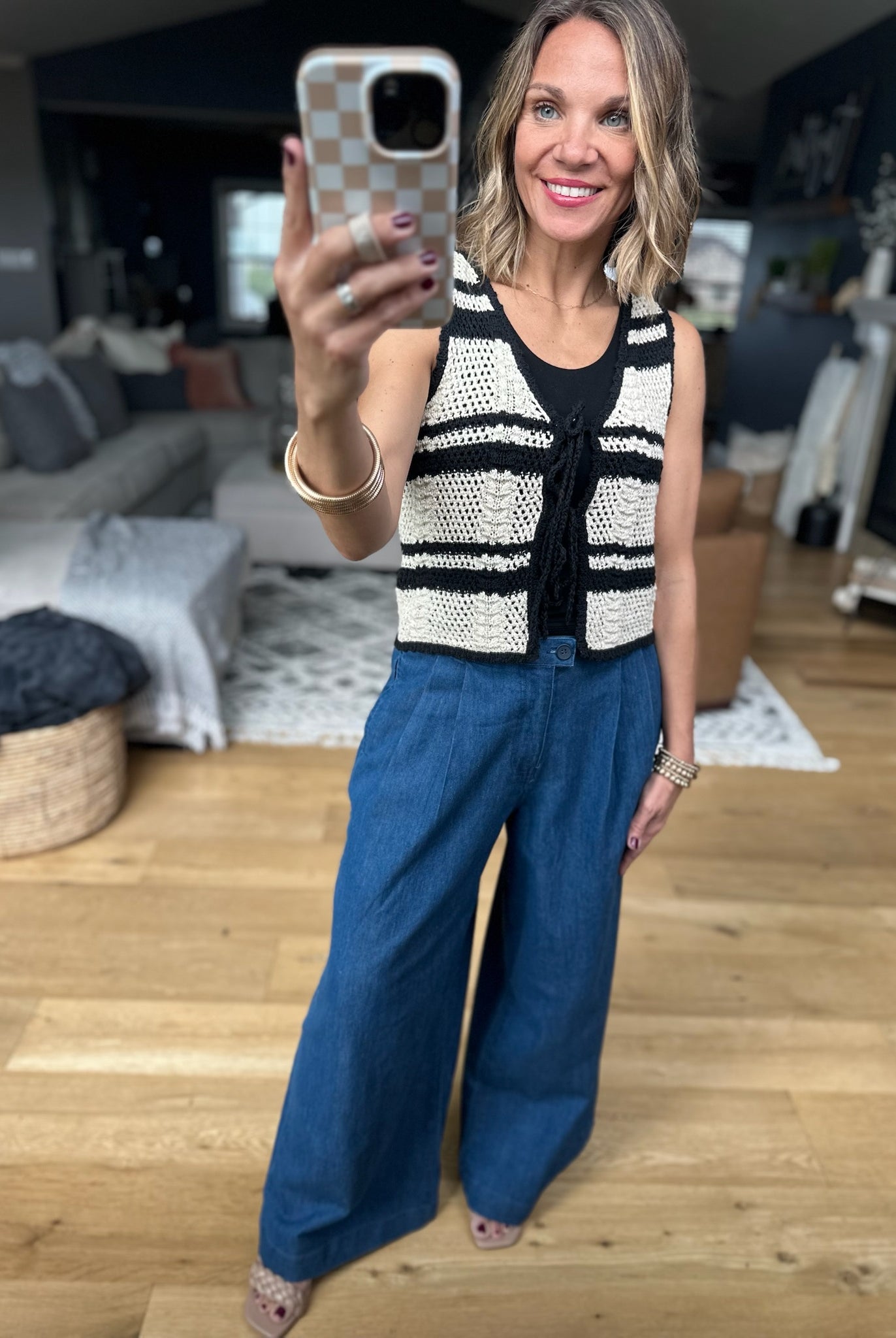 The Willow Wide-Leg Pleated Pants - Chambray-Blu Pepper-Anna Kaytes Boutique, Women's Fashion Boutique in Grinnell, Iowa