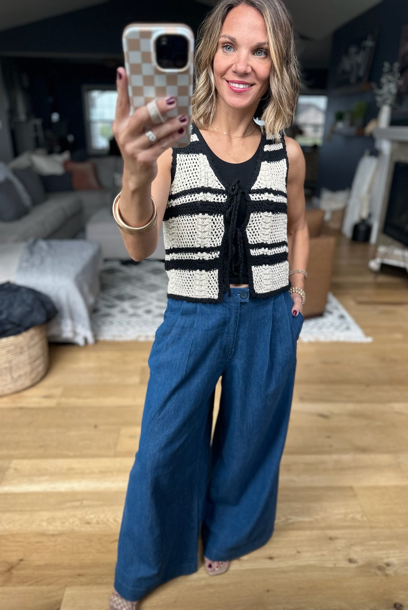 The Willow Wide-Leg Pleated Pants - Chambray-Blu Pepper-Anna Kaytes Boutique, Women's Fashion Boutique in Grinnell, Iowa