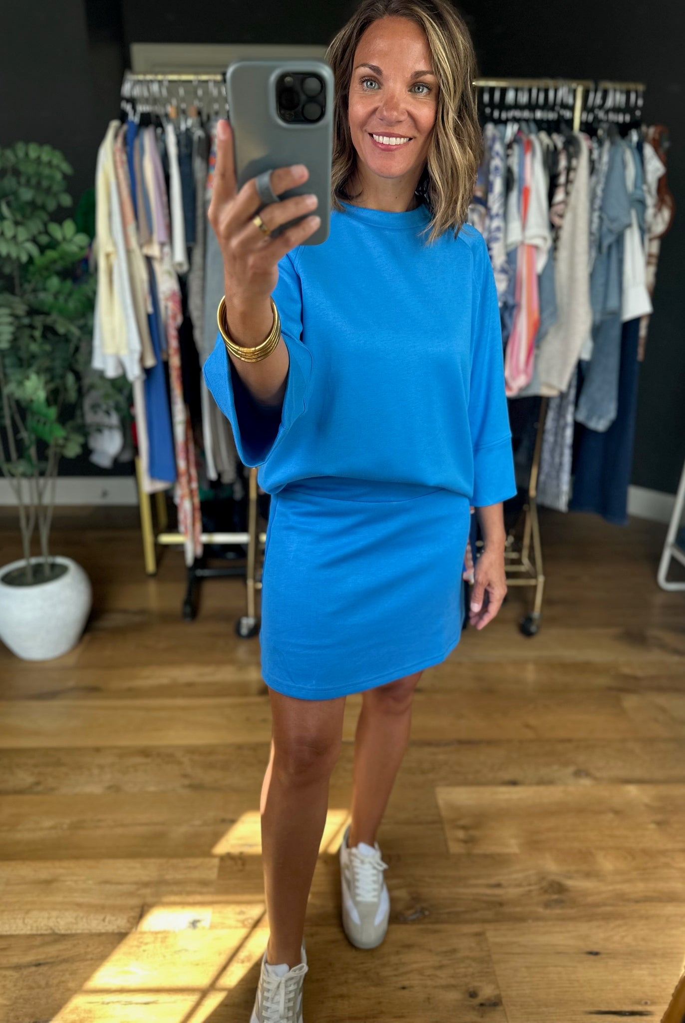 Fresh Air Feeling Scuba Top-Short Sleeves-Umgee-Anna Kaytes Boutique, Women's Fashion Boutique in Grinnell, Iowa