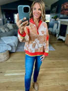 Nature's Fall Floral Zip Knit-&Merci-Anna Kaytes Boutique, Women's Fashion Boutique in Grinnell, Iowa