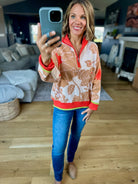 Nature's Fall Floral Zip Knit-&Merci-Anna Kaytes Boutique, Women's Fashion Boutique in Grinnell, Iowa