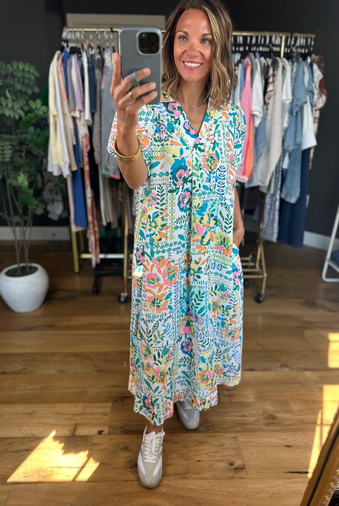Southern Charm Floral Dress-Dresses-Umgee-Anna Kaytes Boutique, Women's Fashion Boutique in Grinnell, Iowa