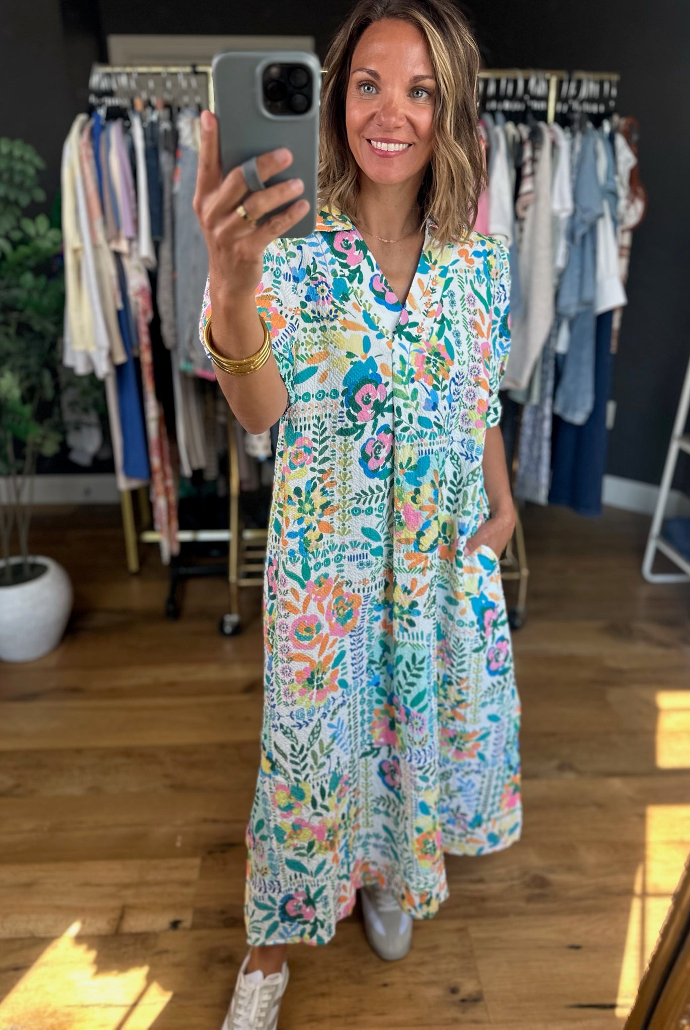 Southern Charm Floral Dress-Dresses-Umgee-Anna Kaytes Boutique, Women's Fashion Boutique in Grinnell, Iowa