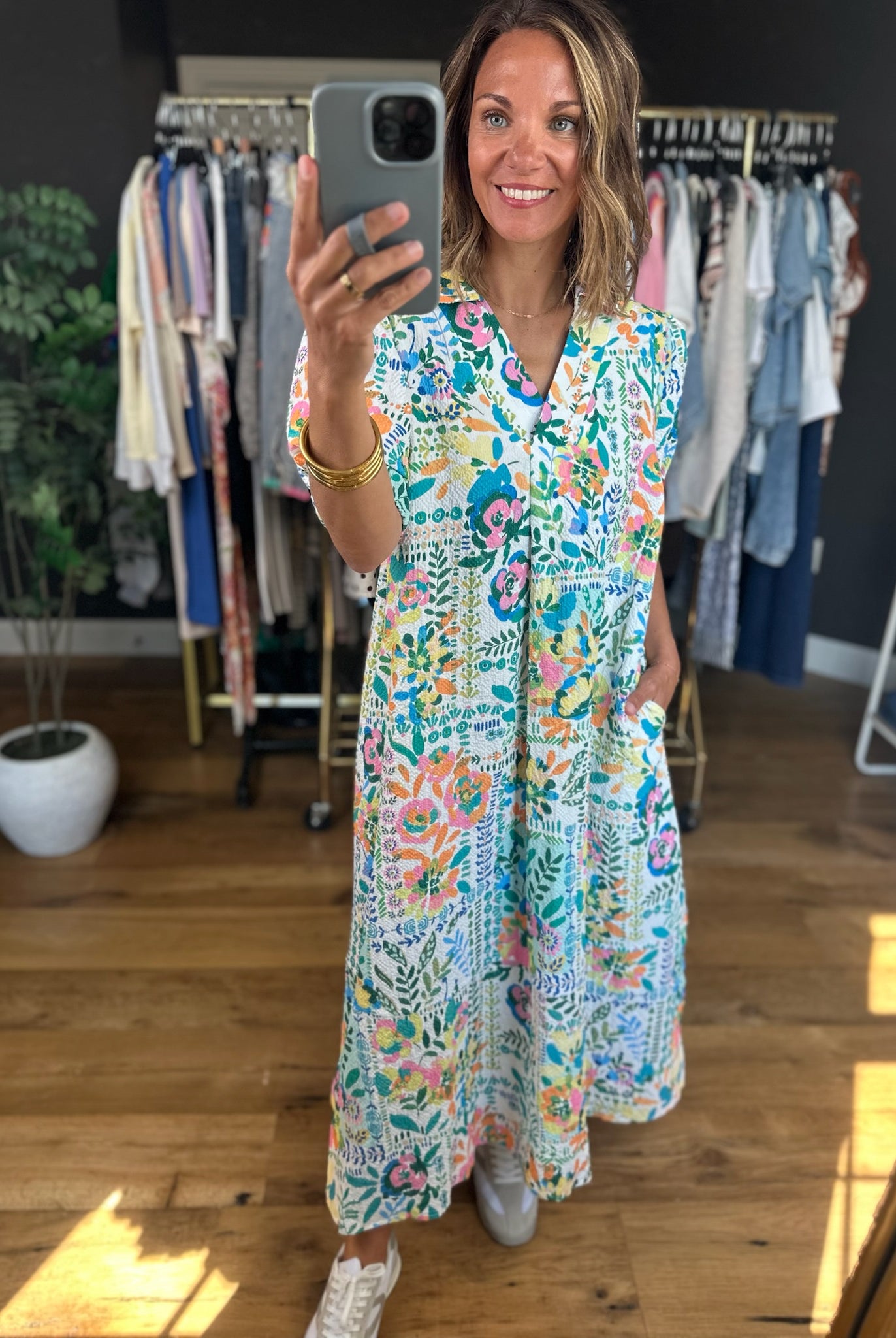 Southern Charm Floral Dress-Dresses-Umgee-Anna Kaytes Boutique, Women's Fashion Boutique in Grinnell, Iowa